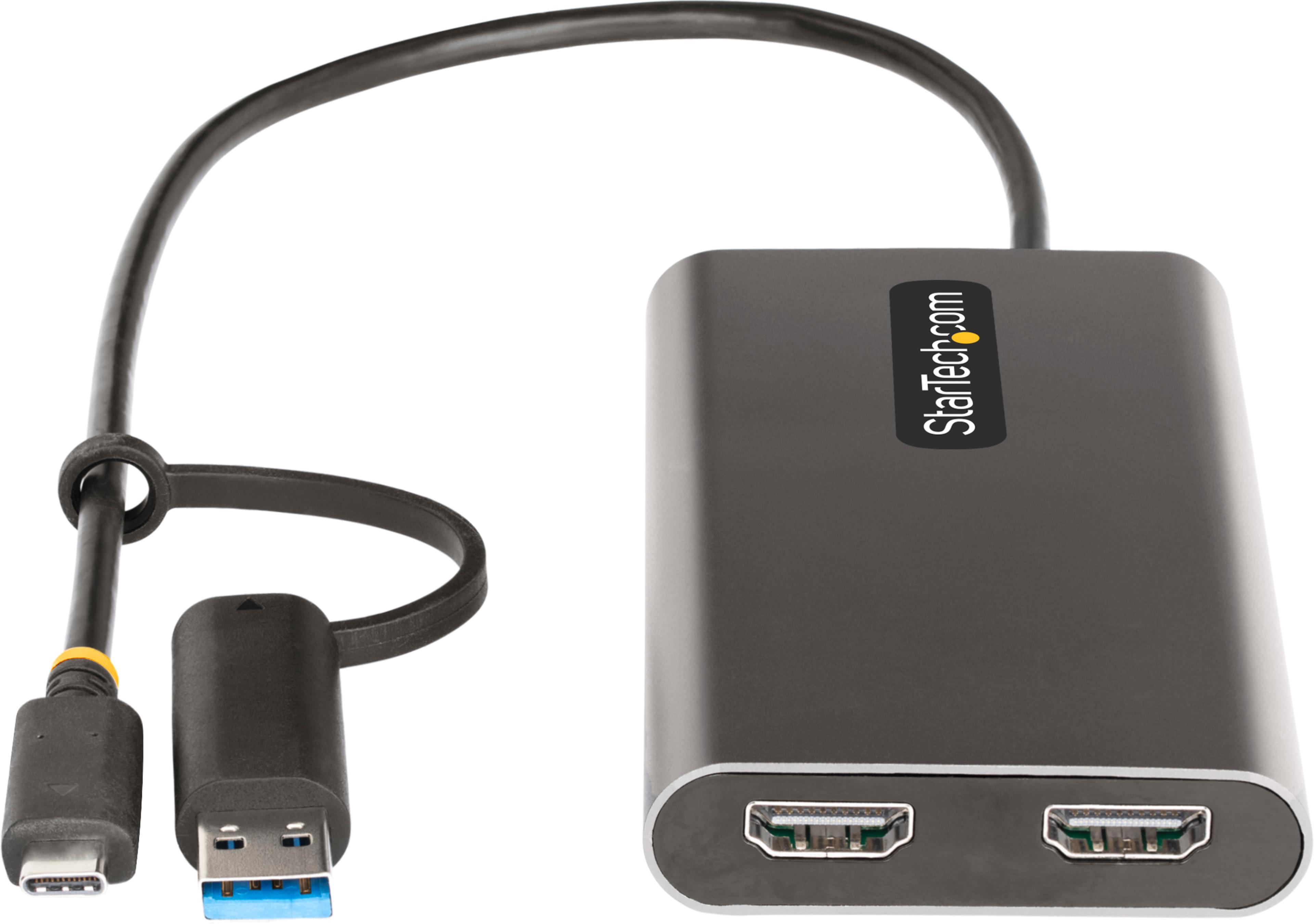 Adaptador USB tipo A/C m. - 2x HDMI h.