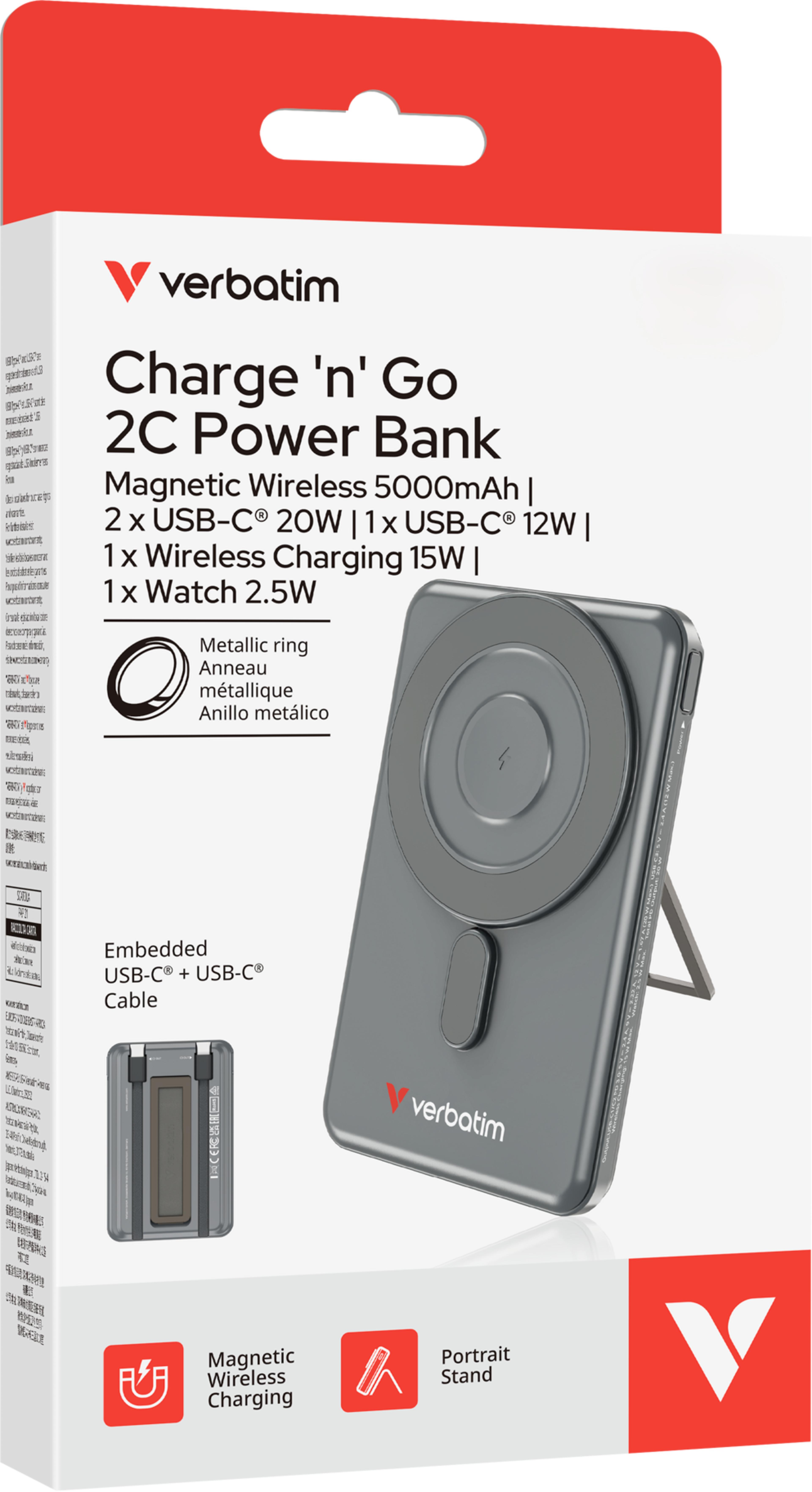 Batt. externe USB Verbatim 5000mAh gris