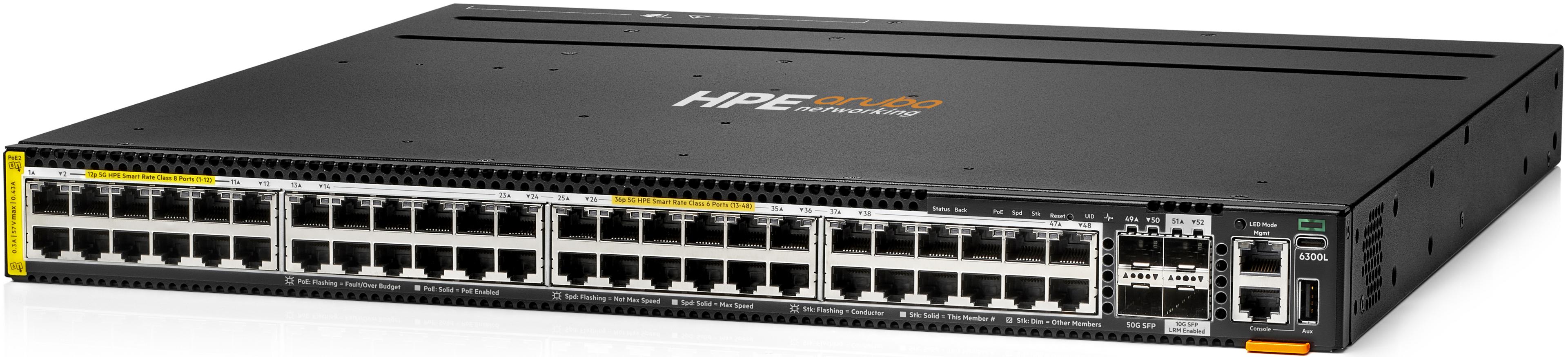 HPE Aruba 6300L 48SR5 PoE Switch