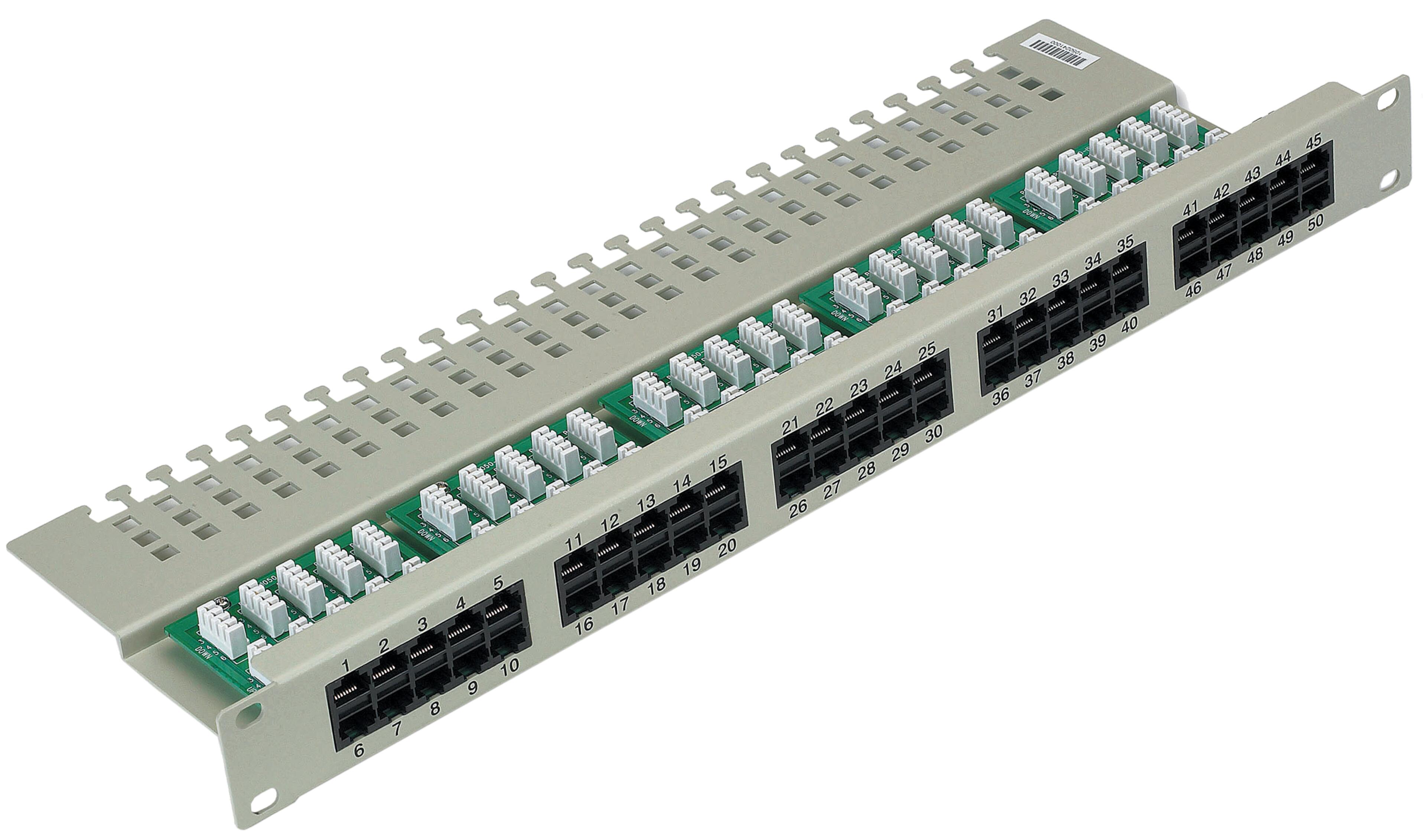 ISDN Patch Panel RJ45 LSA+ 50-port Cat3