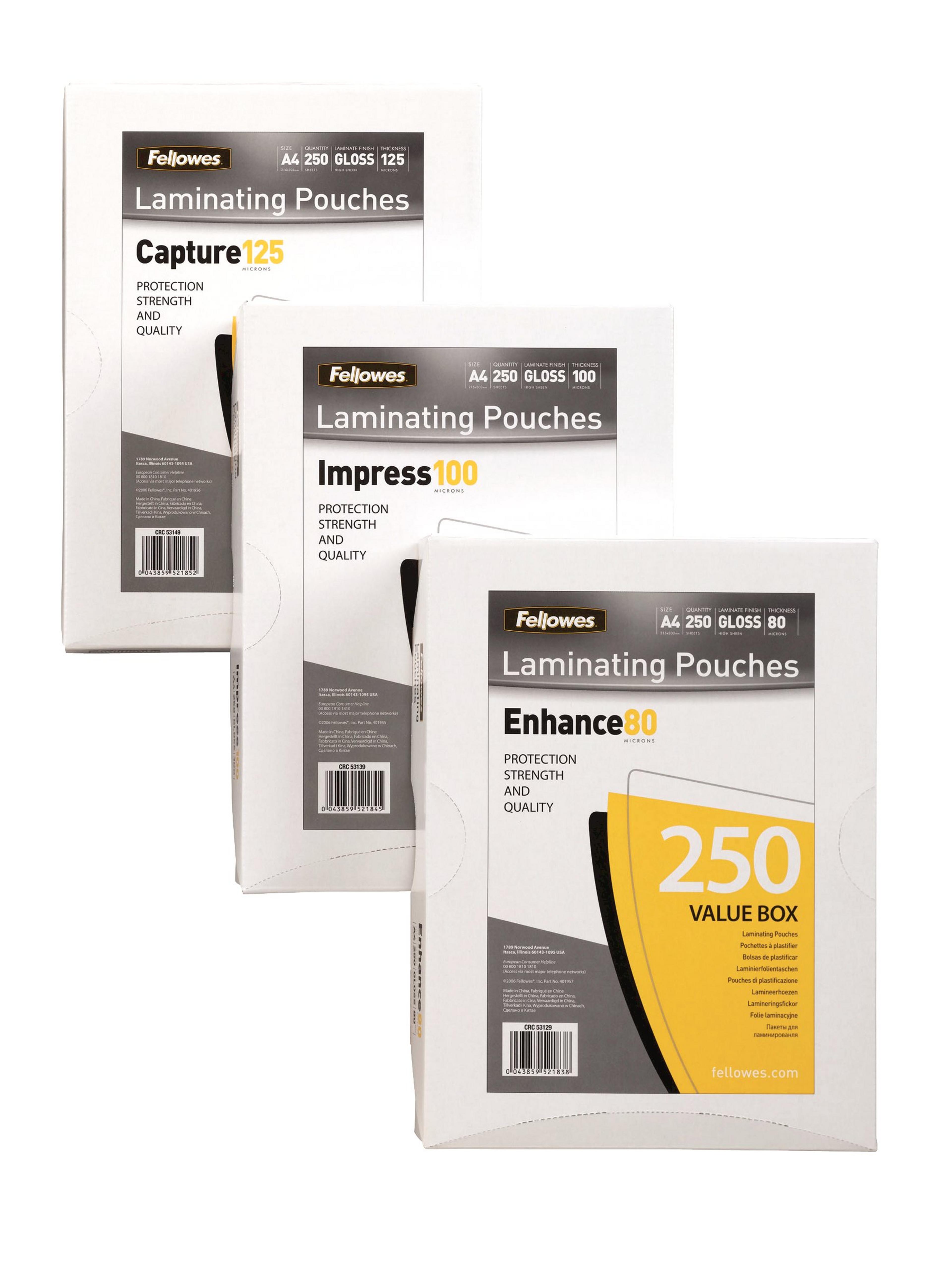 Fellowes A4 125µ Laminating Pouches x250