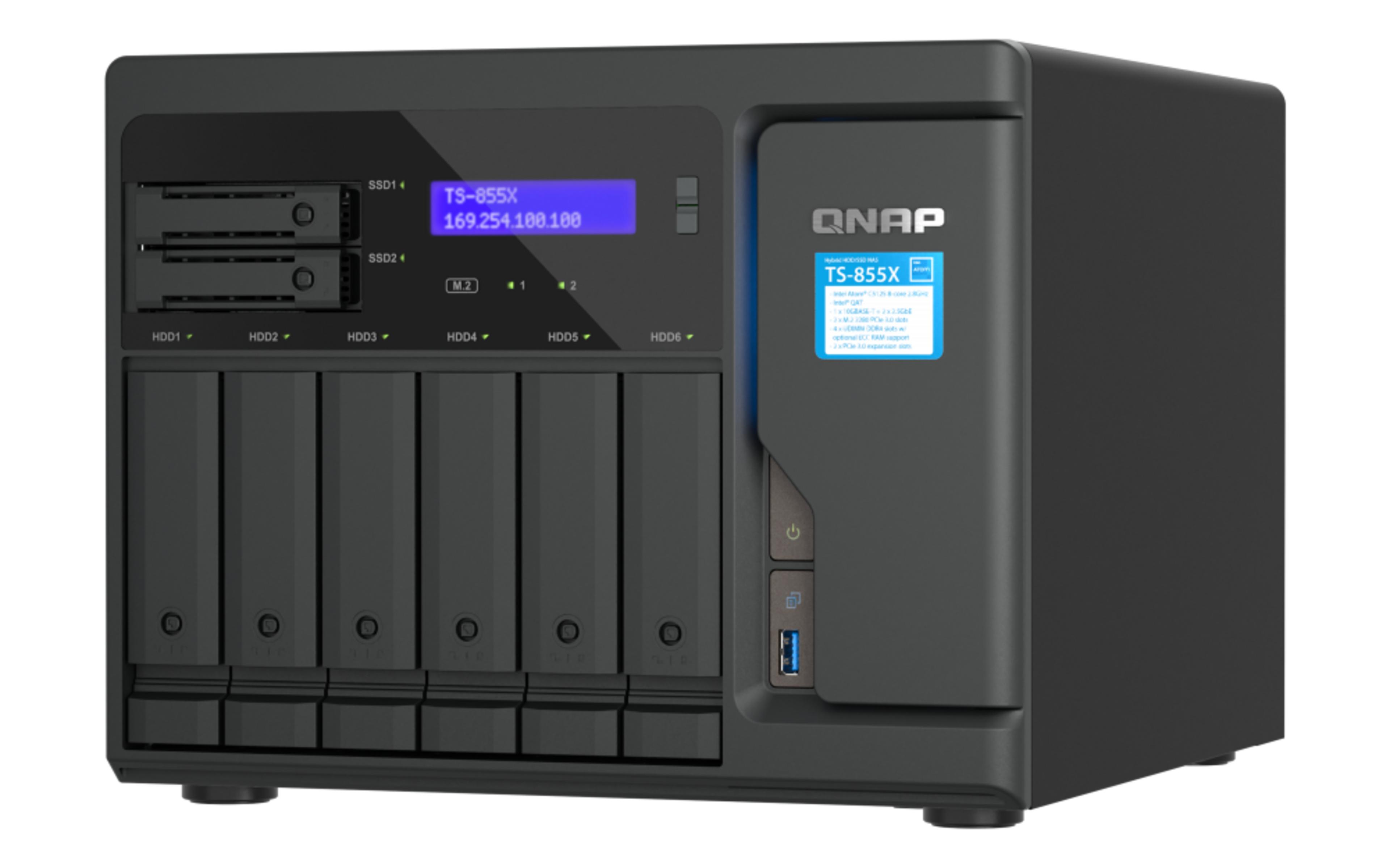 NAS 8 baies QNAP TS-855X 8 Go