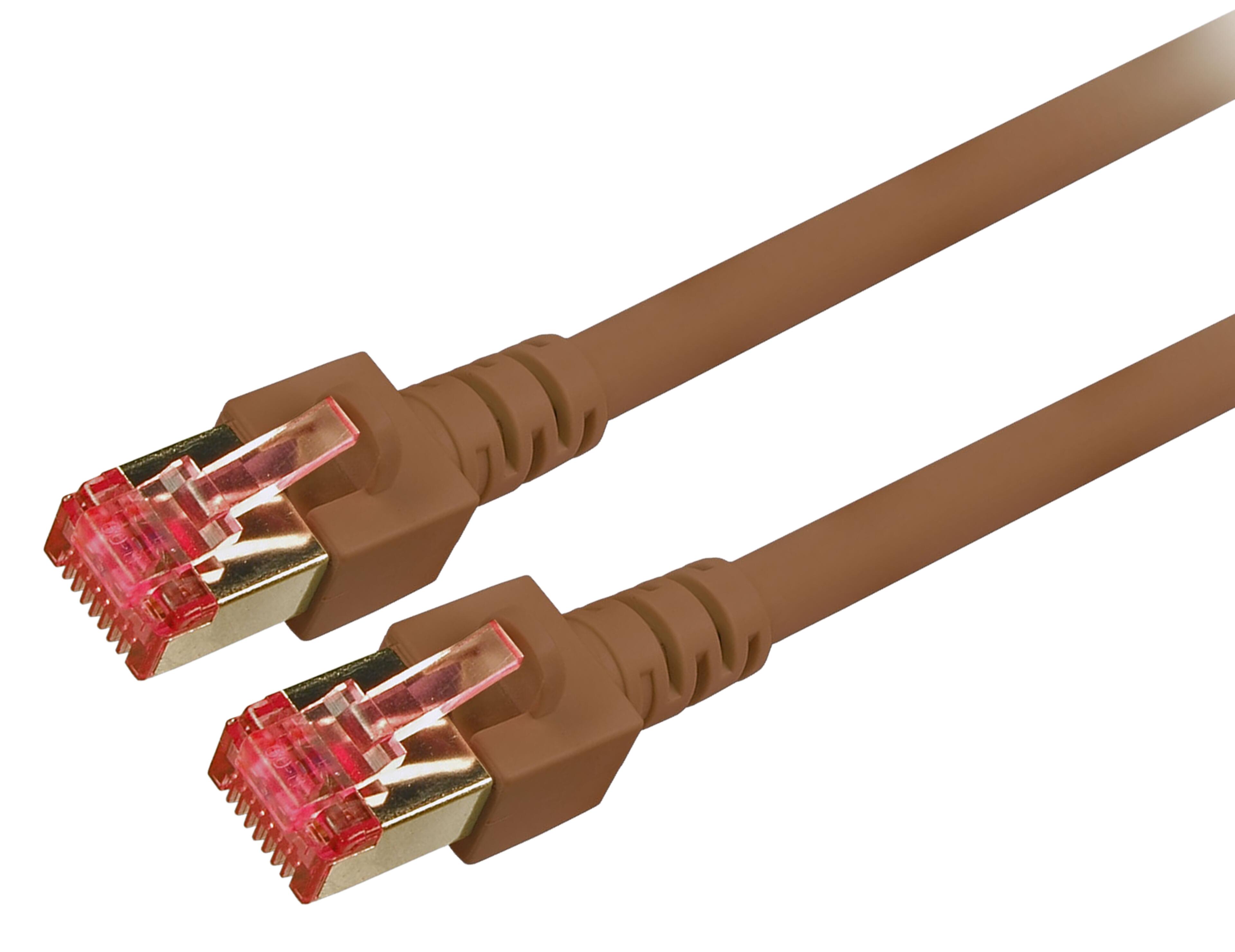 Patch Cable RJ45 S/FTP Cat6 5m Brown