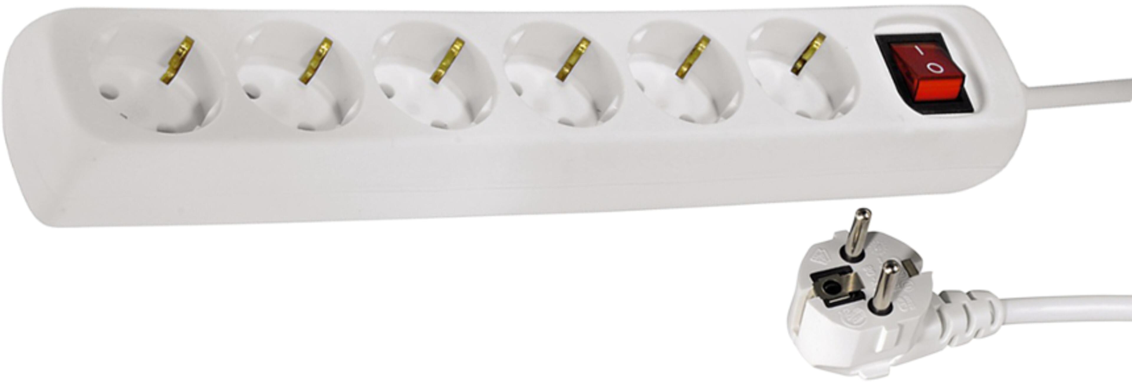 Steckdosenleiste 6fach 1,4 m Schalter