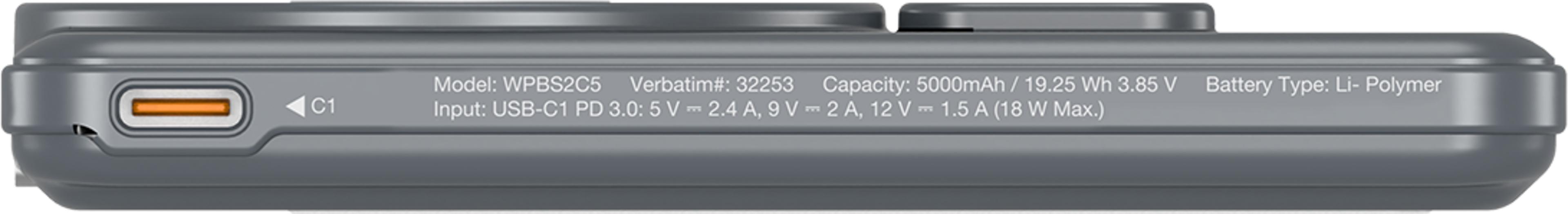 Batt. externe USB Verbatim 5000mAh gris