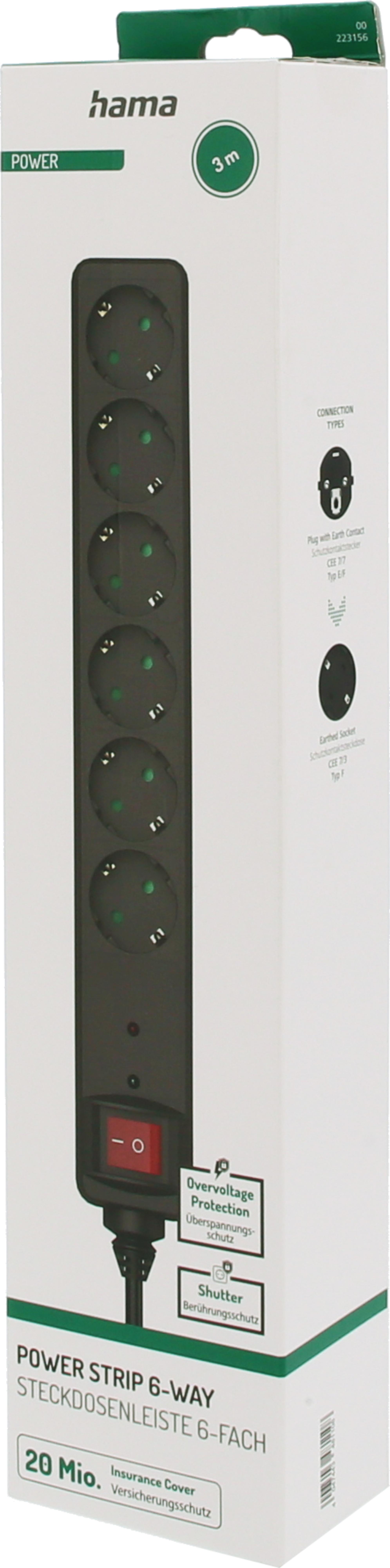 Power Strip 6-way 3m w/ Switch