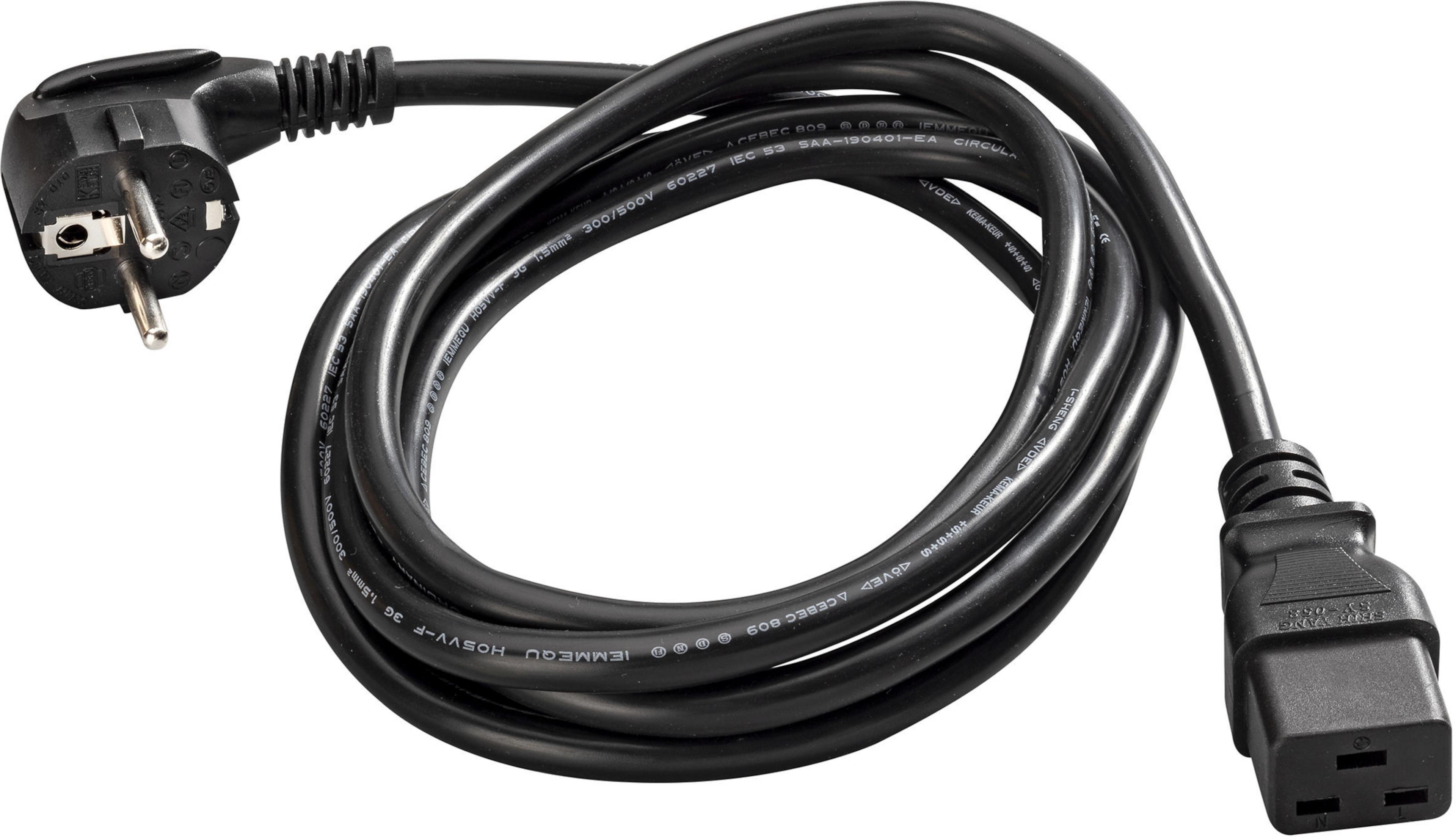 Câble alimentation Schuko>IEC320-C19 16A