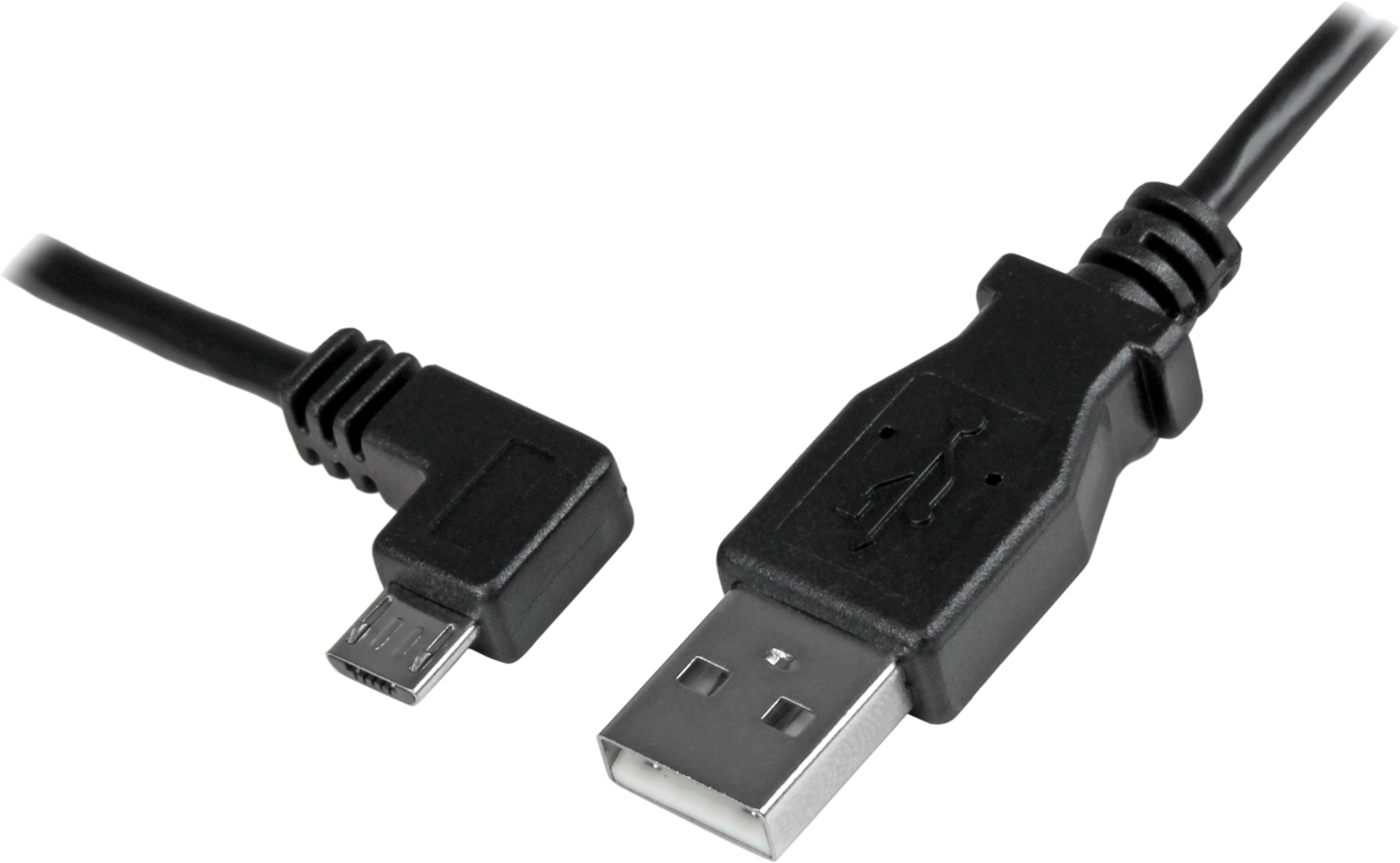 Câble USB 2.0 A m. - microB 90° m., 1 m