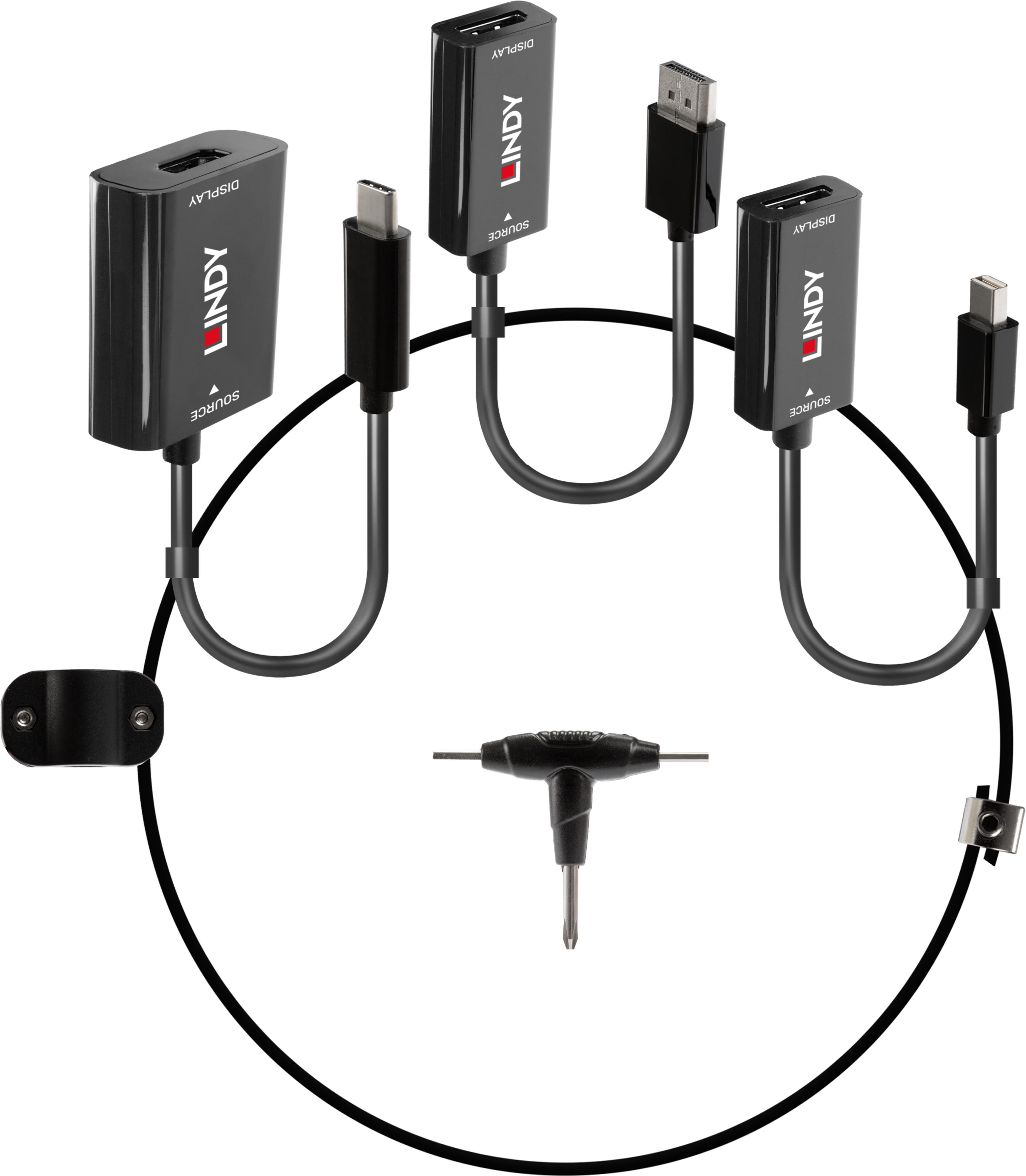 Kit adaptador LINDY C/DP/Mini-DP - HDMI