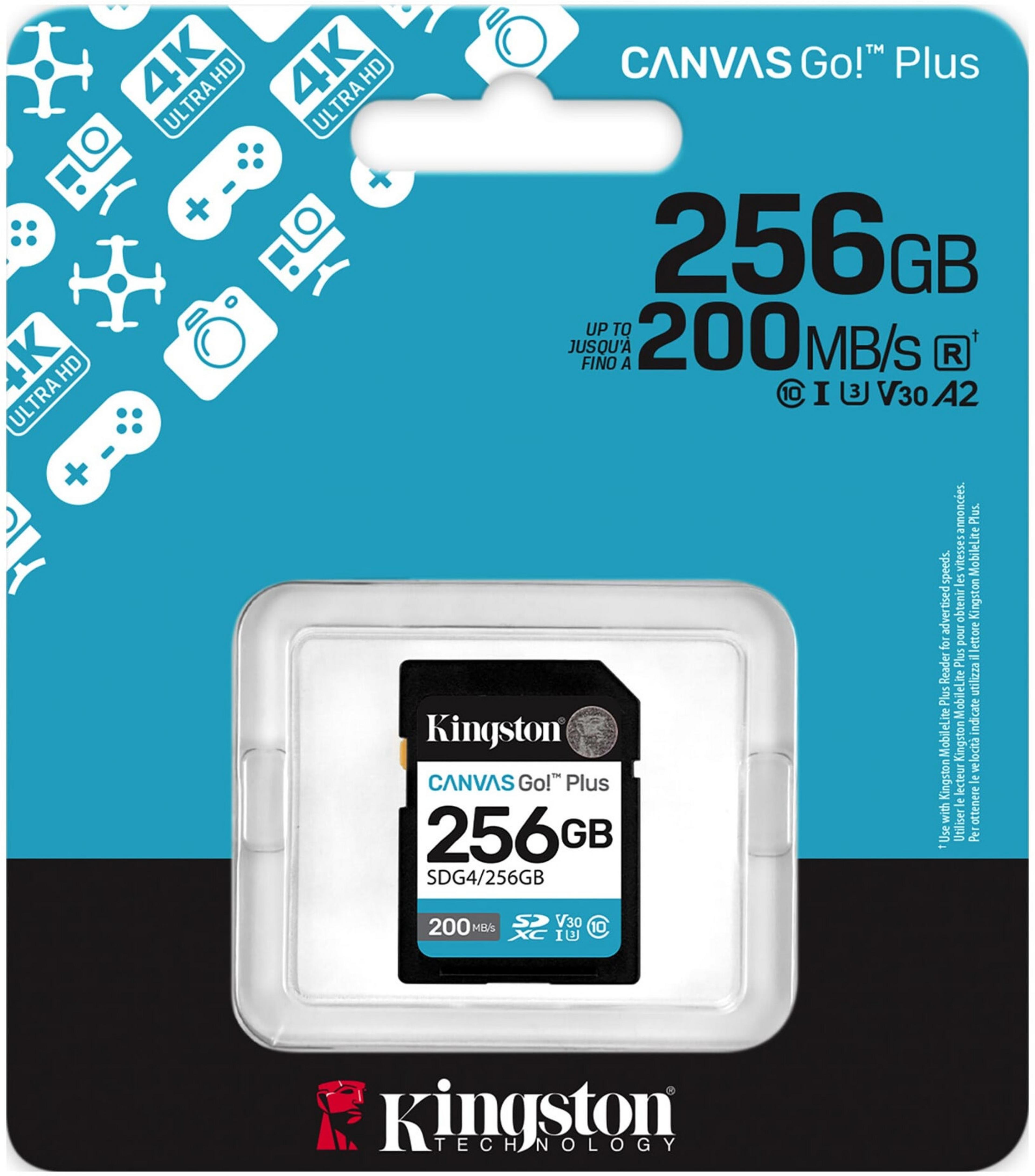 Kingston Canvas Go! Plus SDG4 256GB SDXC