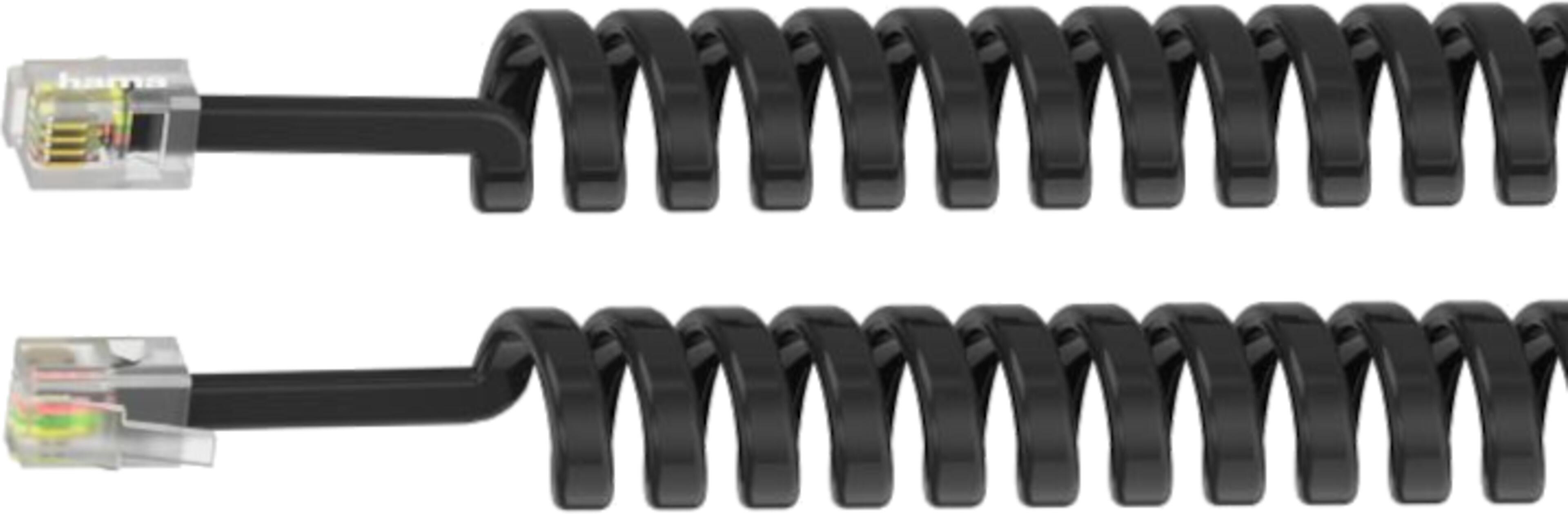 Hörerkabel spiral RJ10-RJ10 3 m schwarz