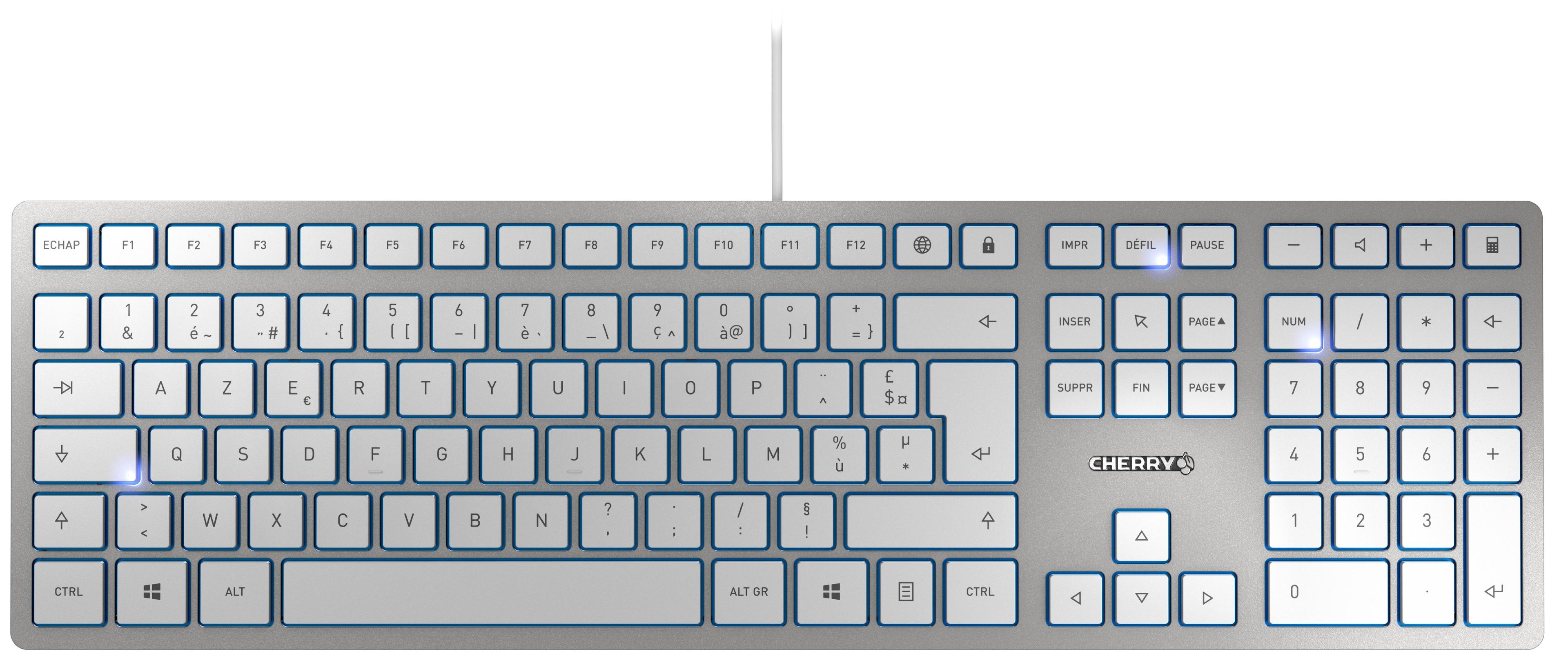 Clavier CHERRY KC 6000 SLIM, argent