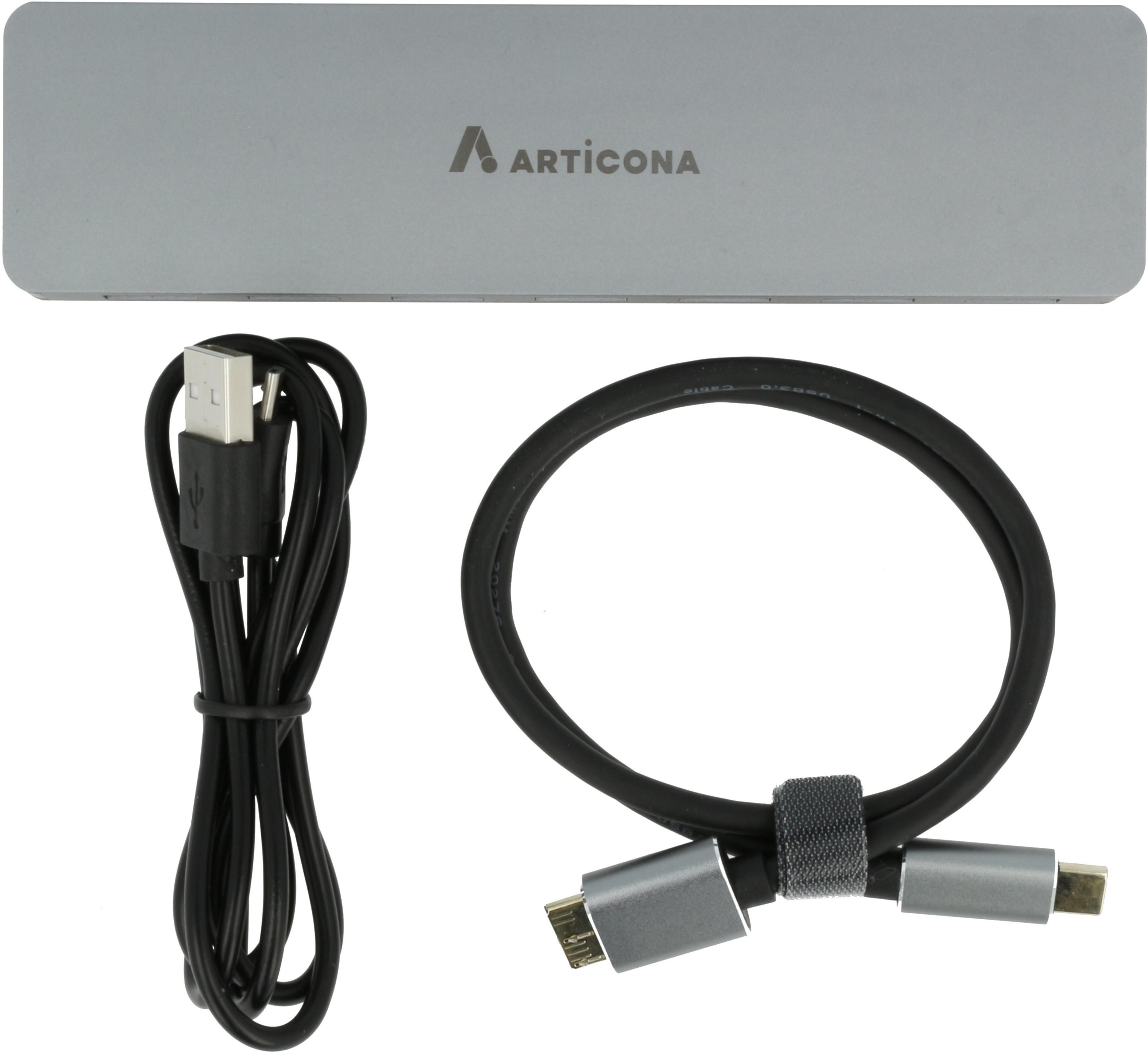 ARTICONA USB-C 3.0 7 portos hub, ezüst