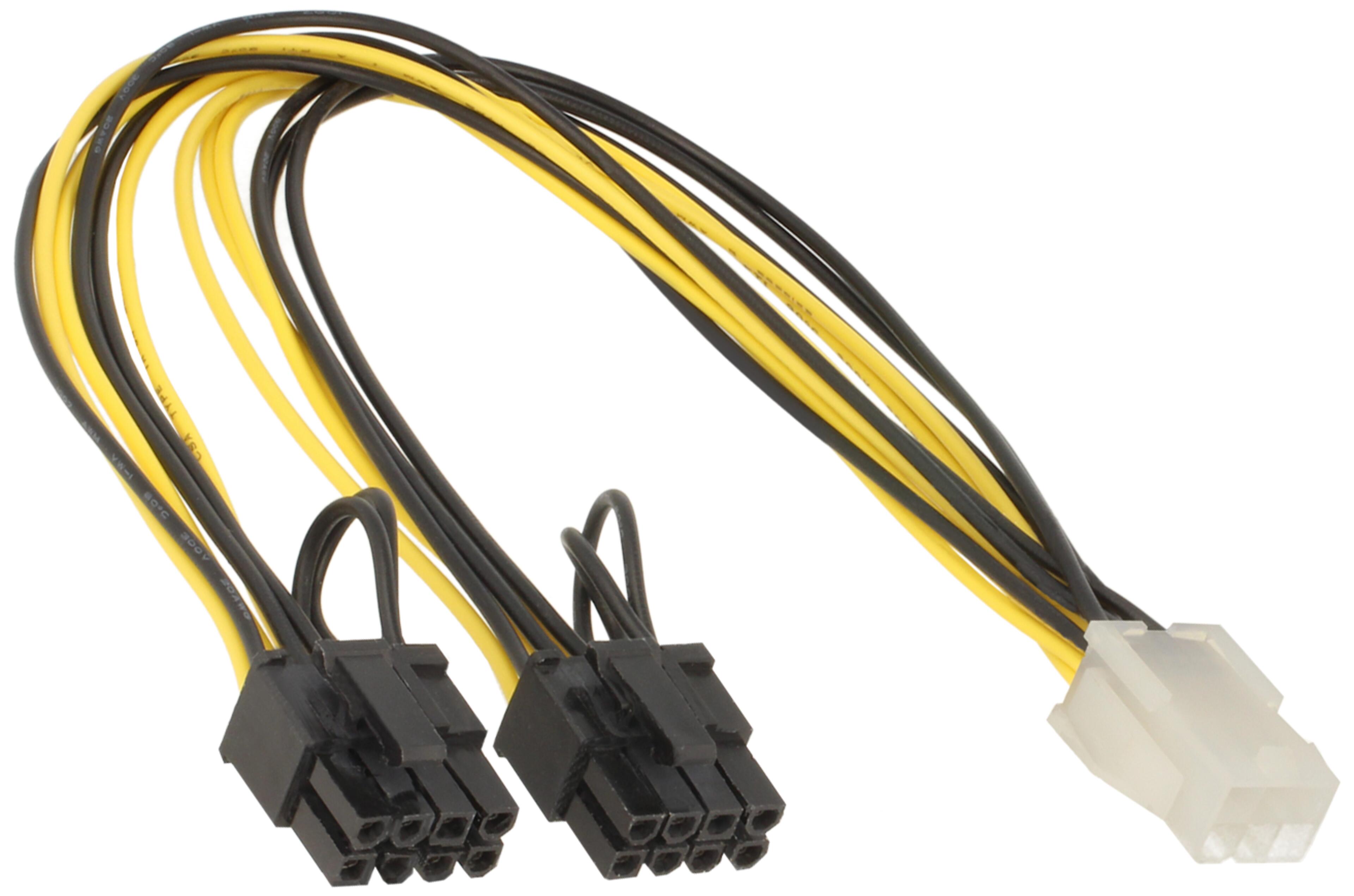 Power Adapter 2x6/8-pin/m - 6-pin/f 0.3m