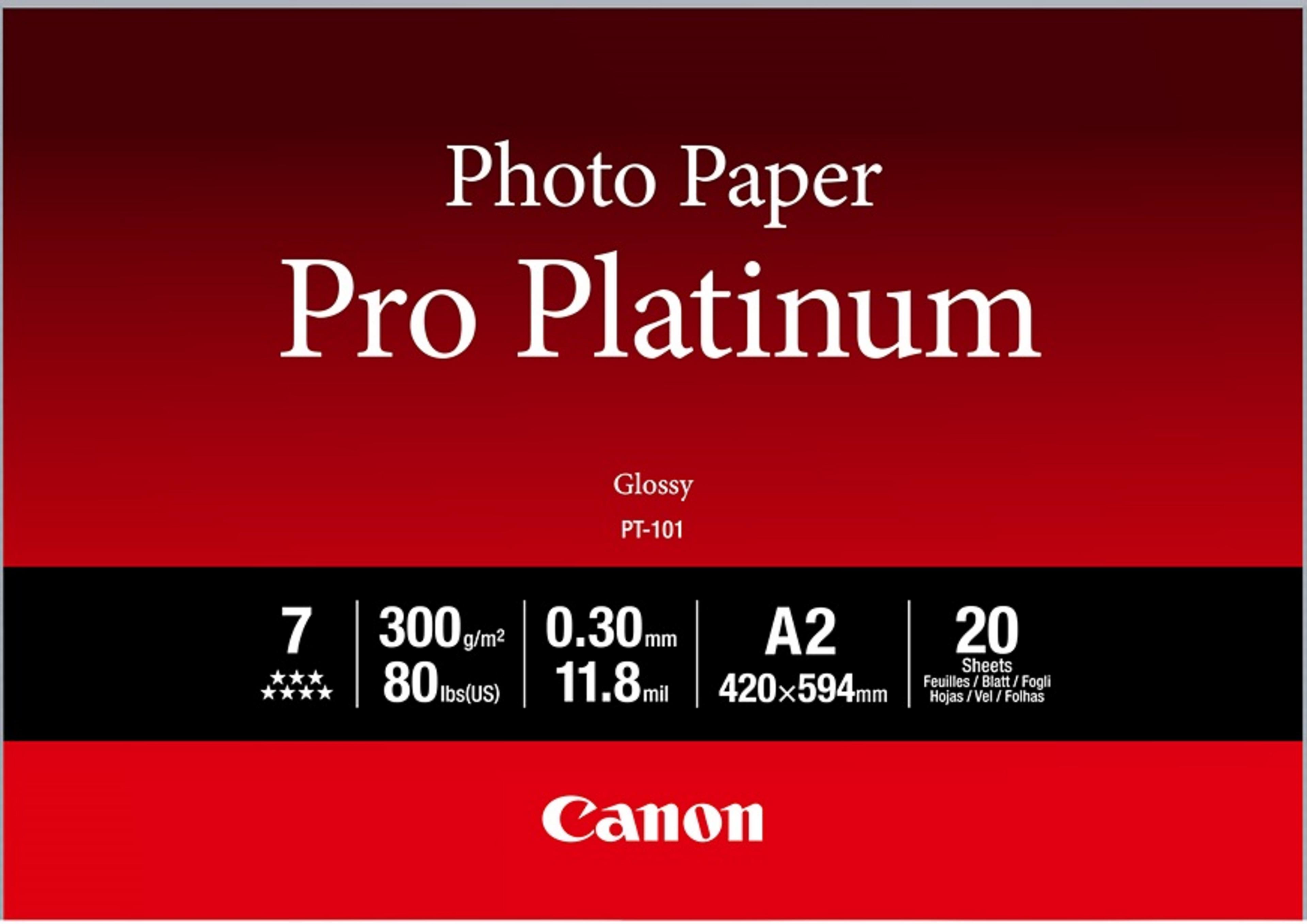 Papel foto. Canon PT-101 Pro Plat. A2