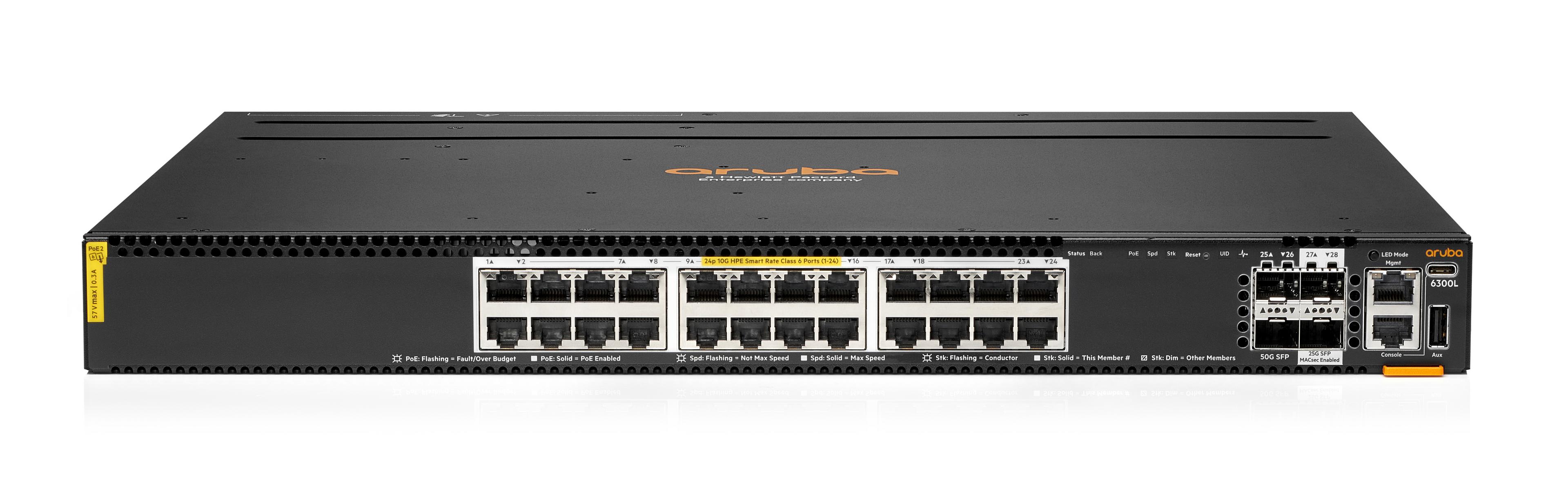 HPE Aruba 6300L 24SRX PoE Switch