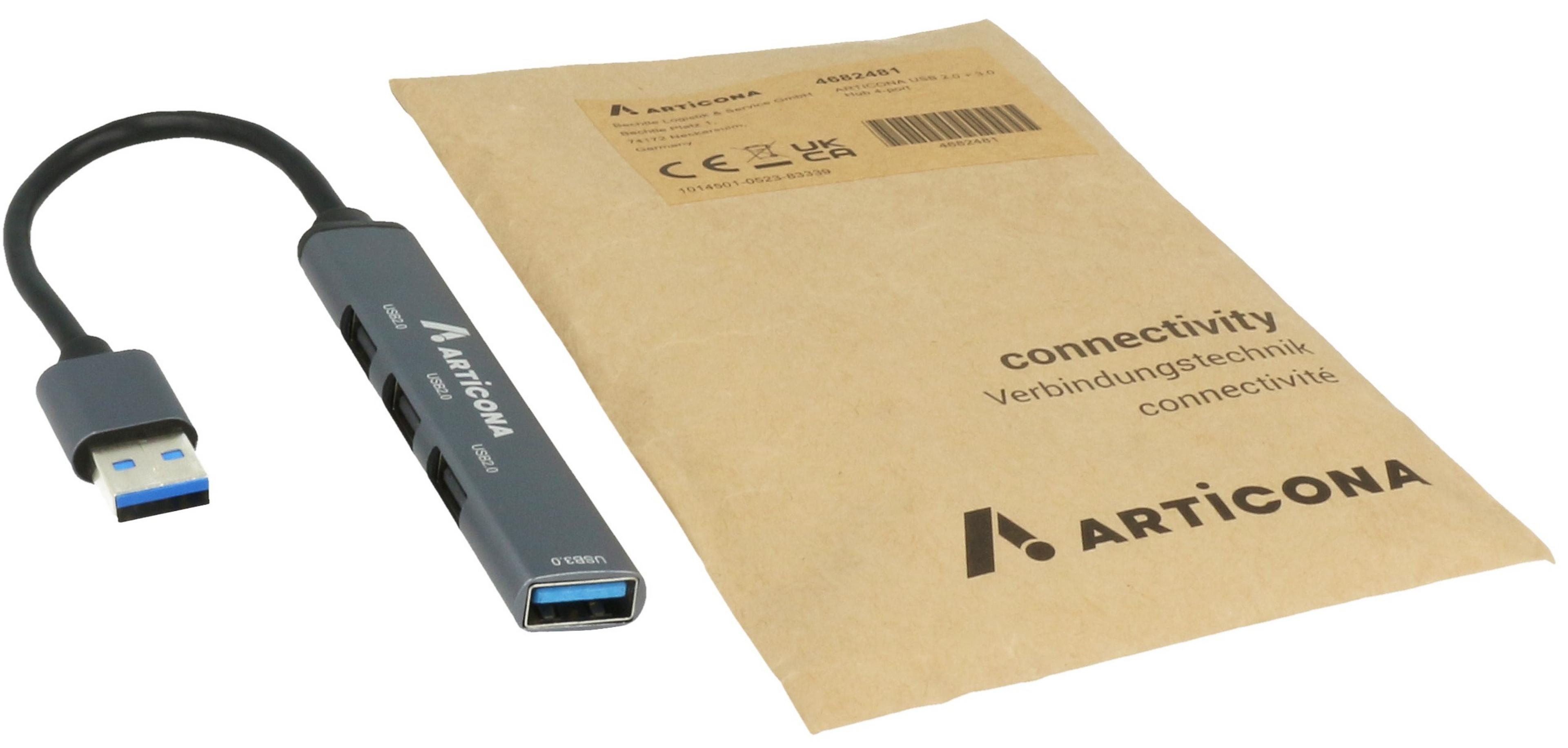 ARTICONA USB 2.0 + 3.0 4-portos hub