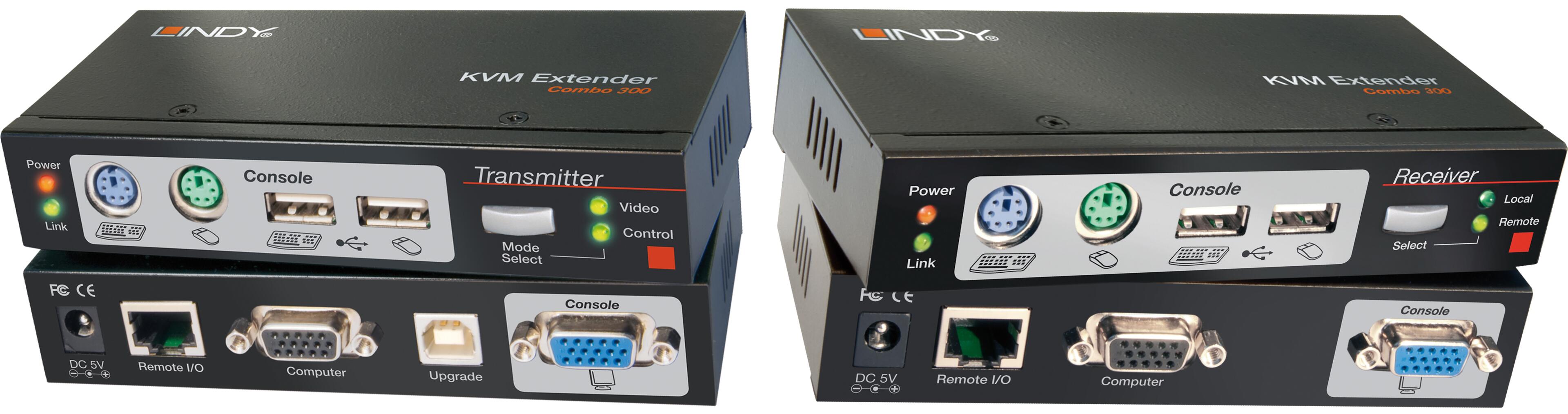 LINDY Cat.5 KVM-Extender 3Combo USB-PS/2