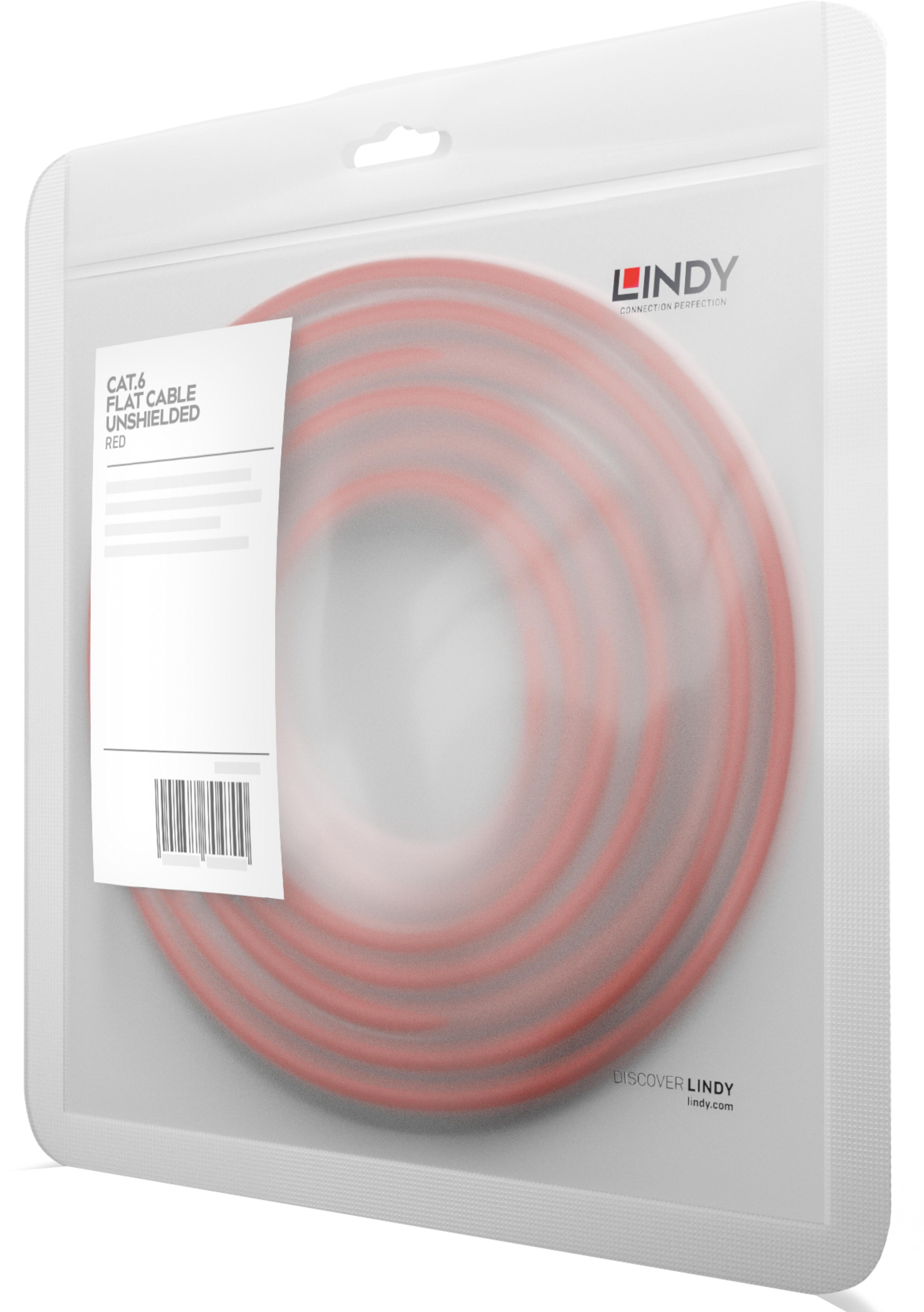 Patch Cable Flat RJ45 U/UTP Cat6 2m Red