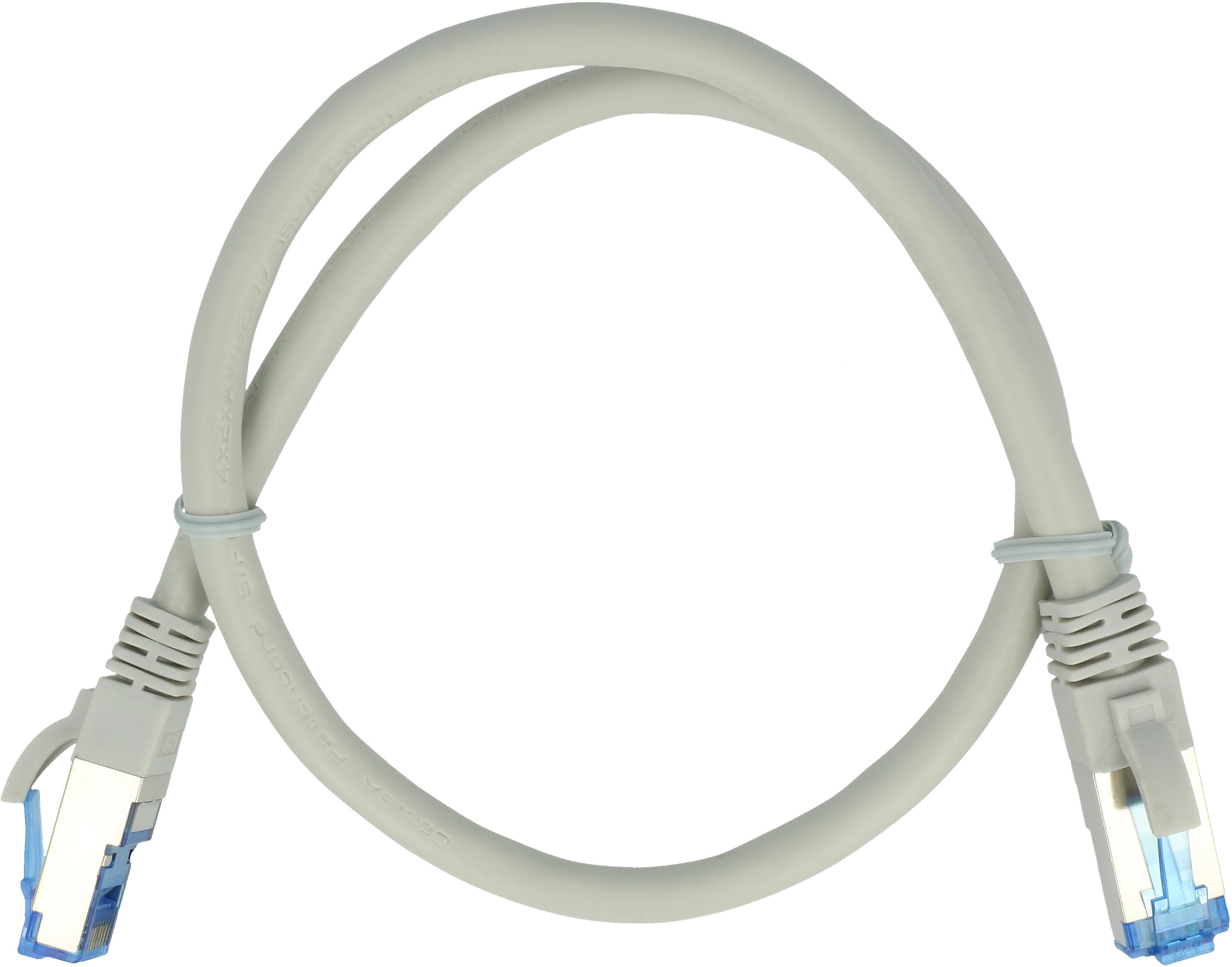 Patch kabel RJ45 S/FTP Cat6a 0,15m šedý