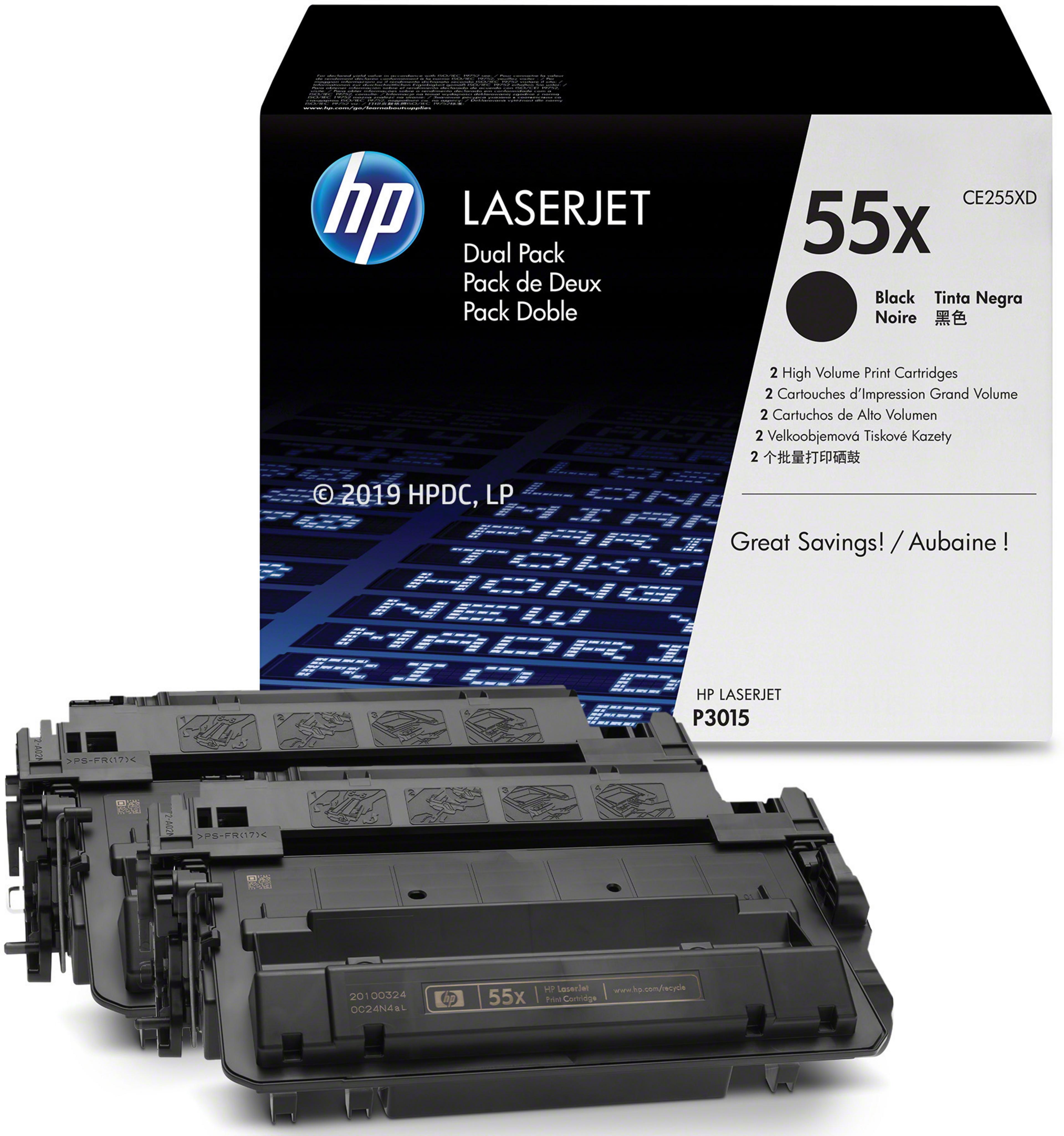HP 55X Toner Black 2-pack