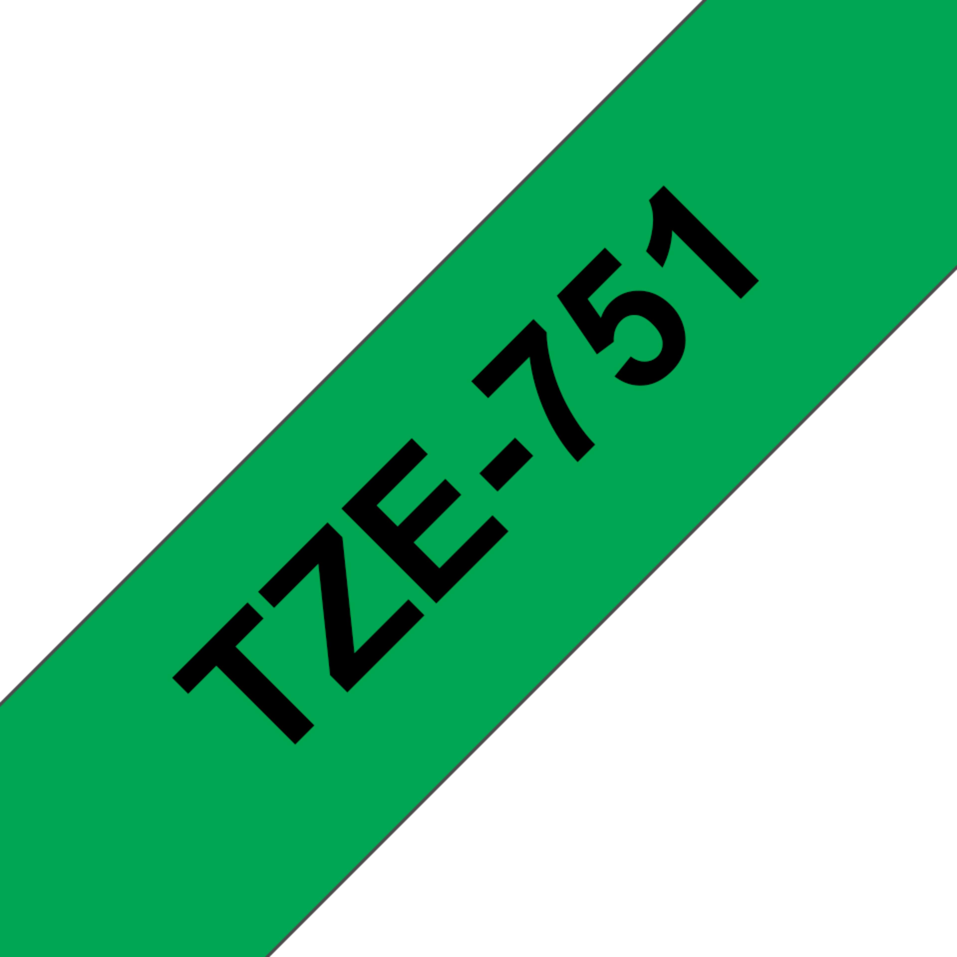 Brother TZe-751 24mmx8m Label Tape Green