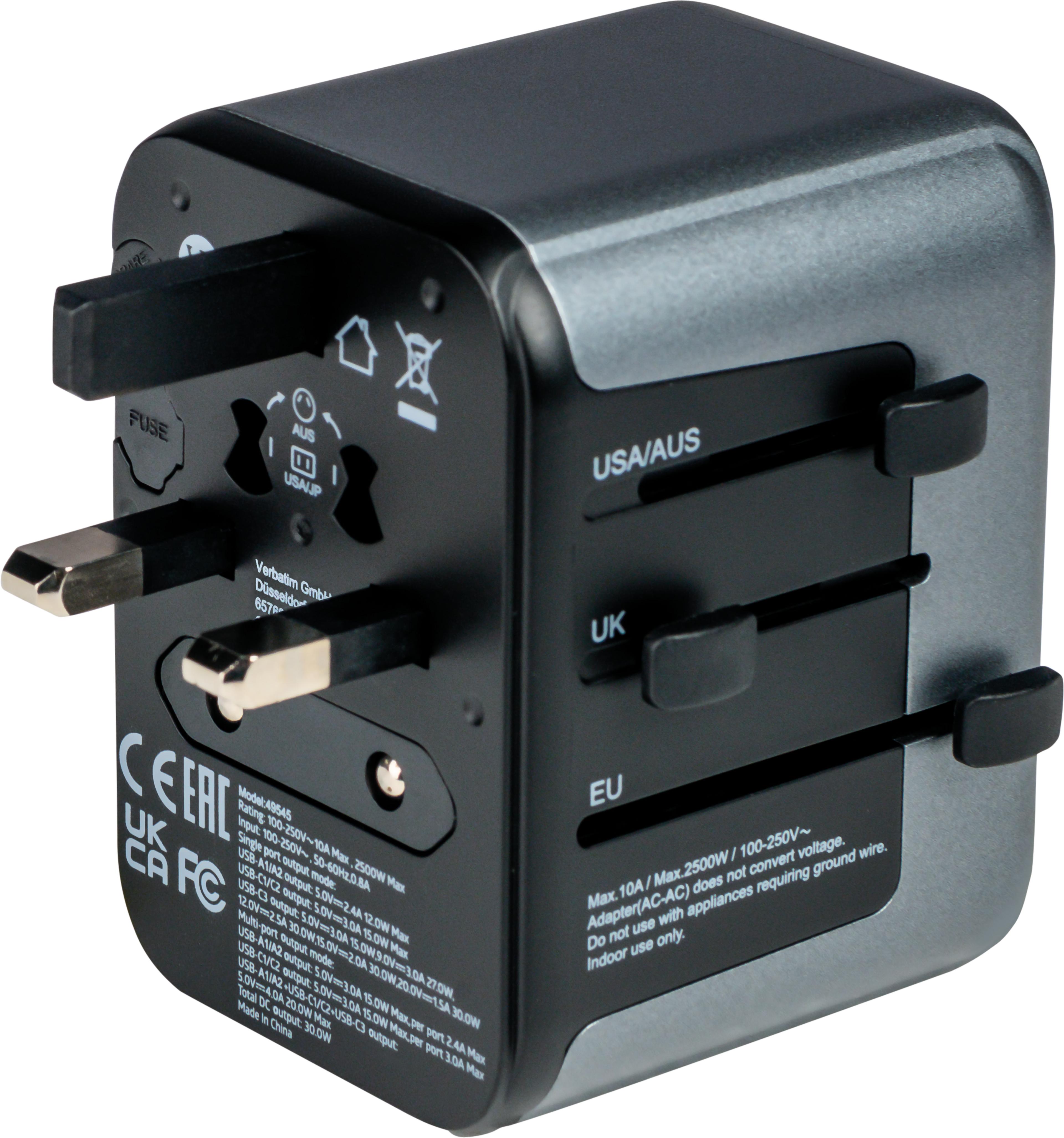 Verbatim World + 5x USB Travel Adapter