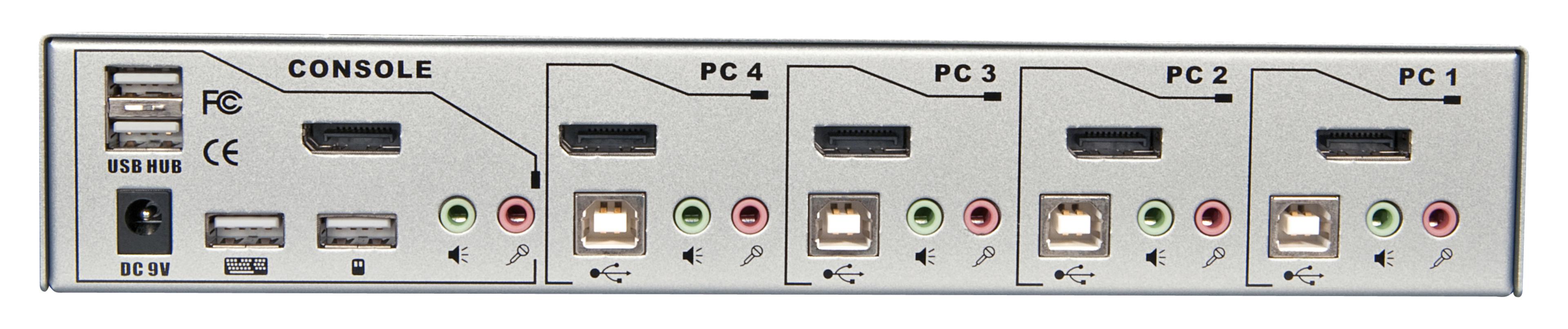 LINDY KVM Switch Pro 4-port DisplayPort