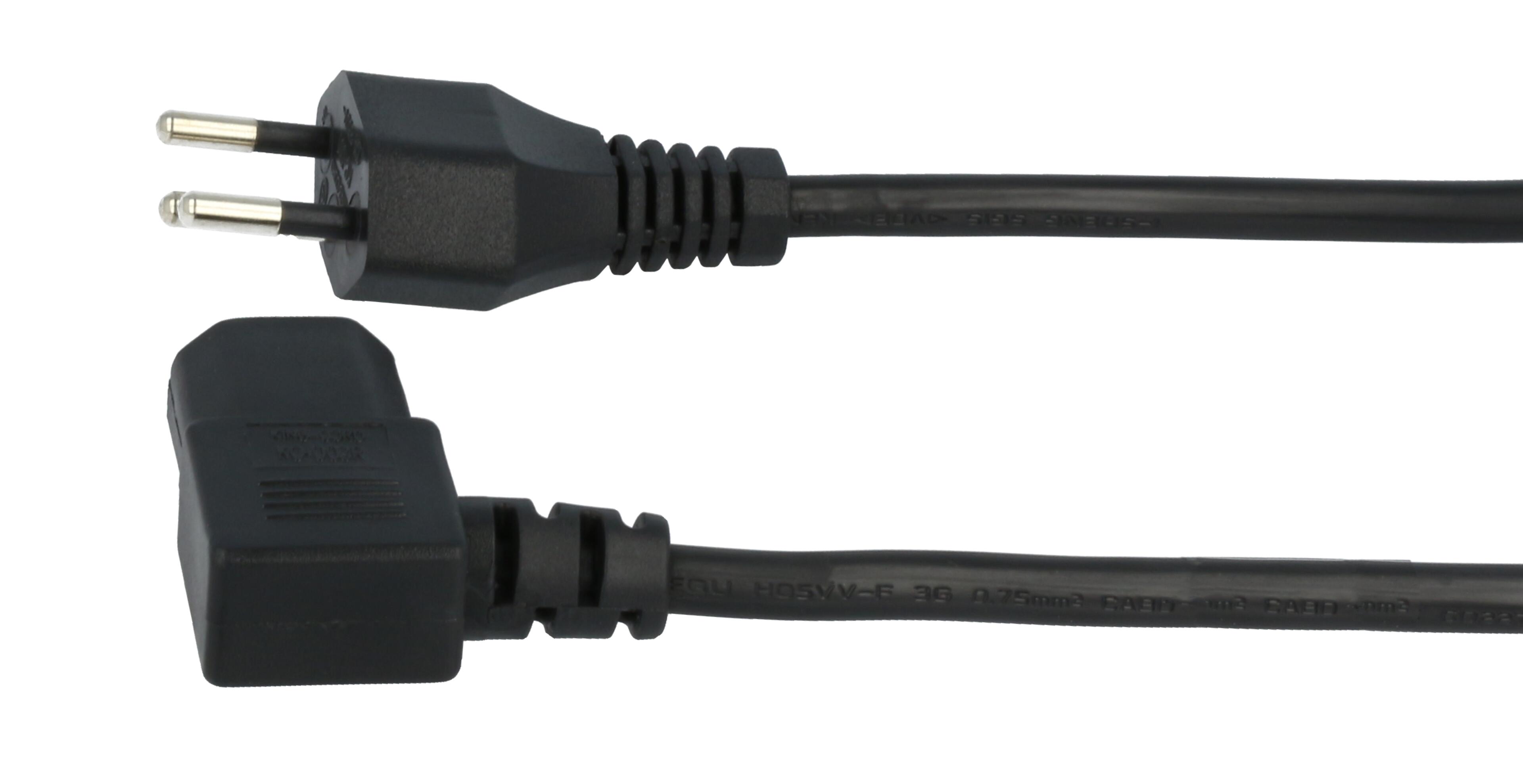 Power Cable T12/m - C13 90° 2m