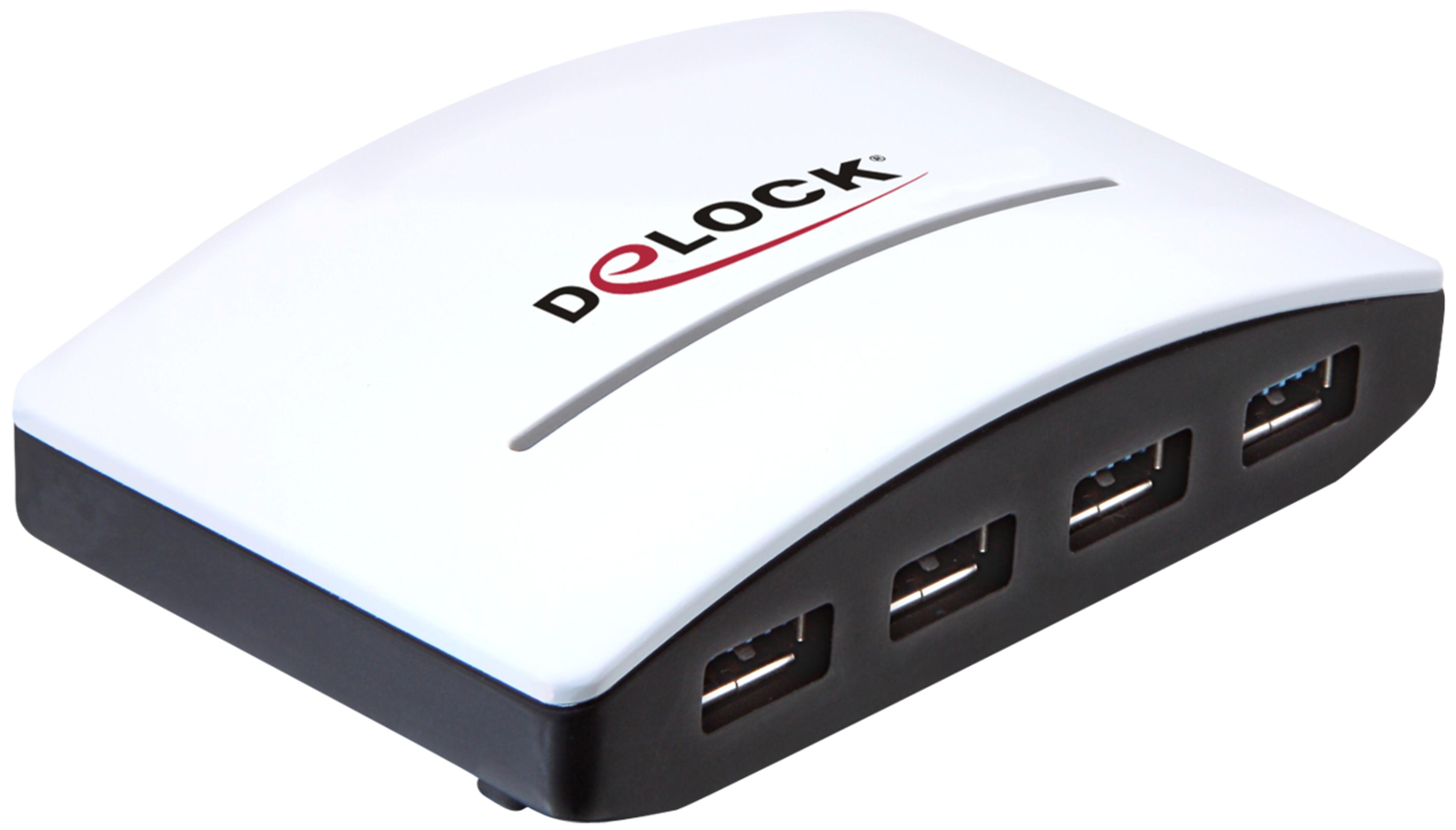 Delock USB Hub 3.0 4-Port schwarz/weiß