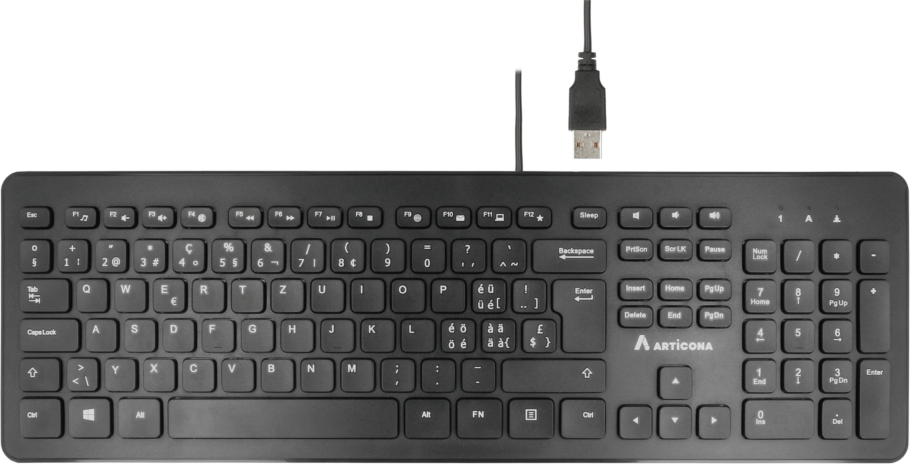 ARTICONA USB-A Wired Keyboard Black