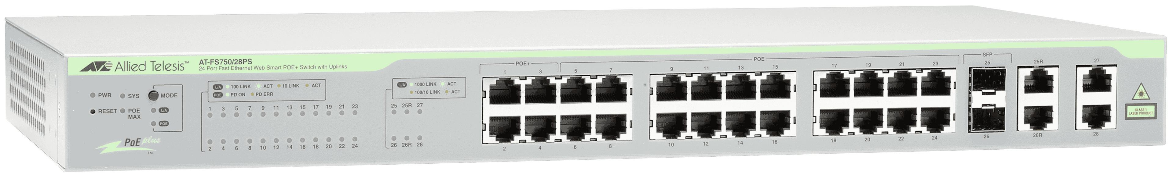 Switch Allied Telesis AT-FS750/28PS PoE