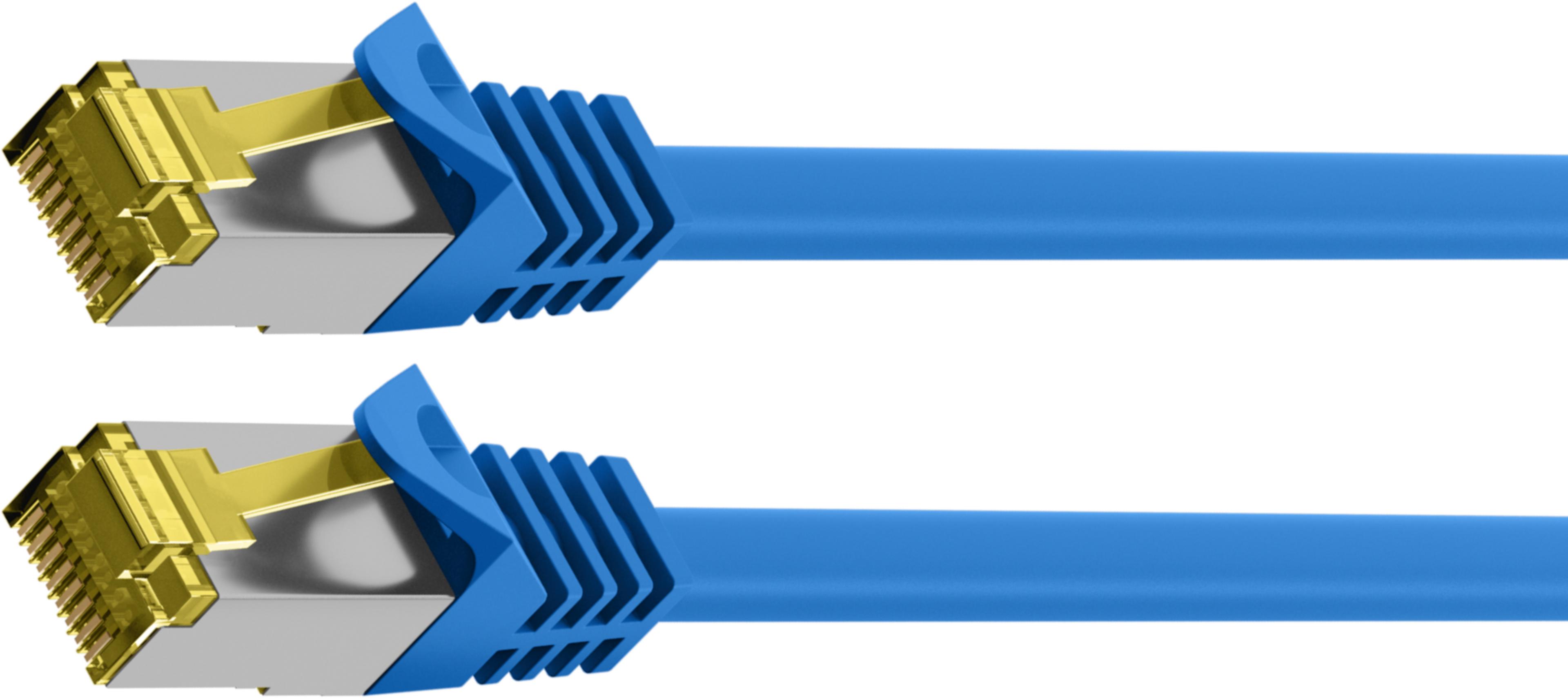 Cavo patch RJ45 S/FTP Cat6a 0,25 m blu