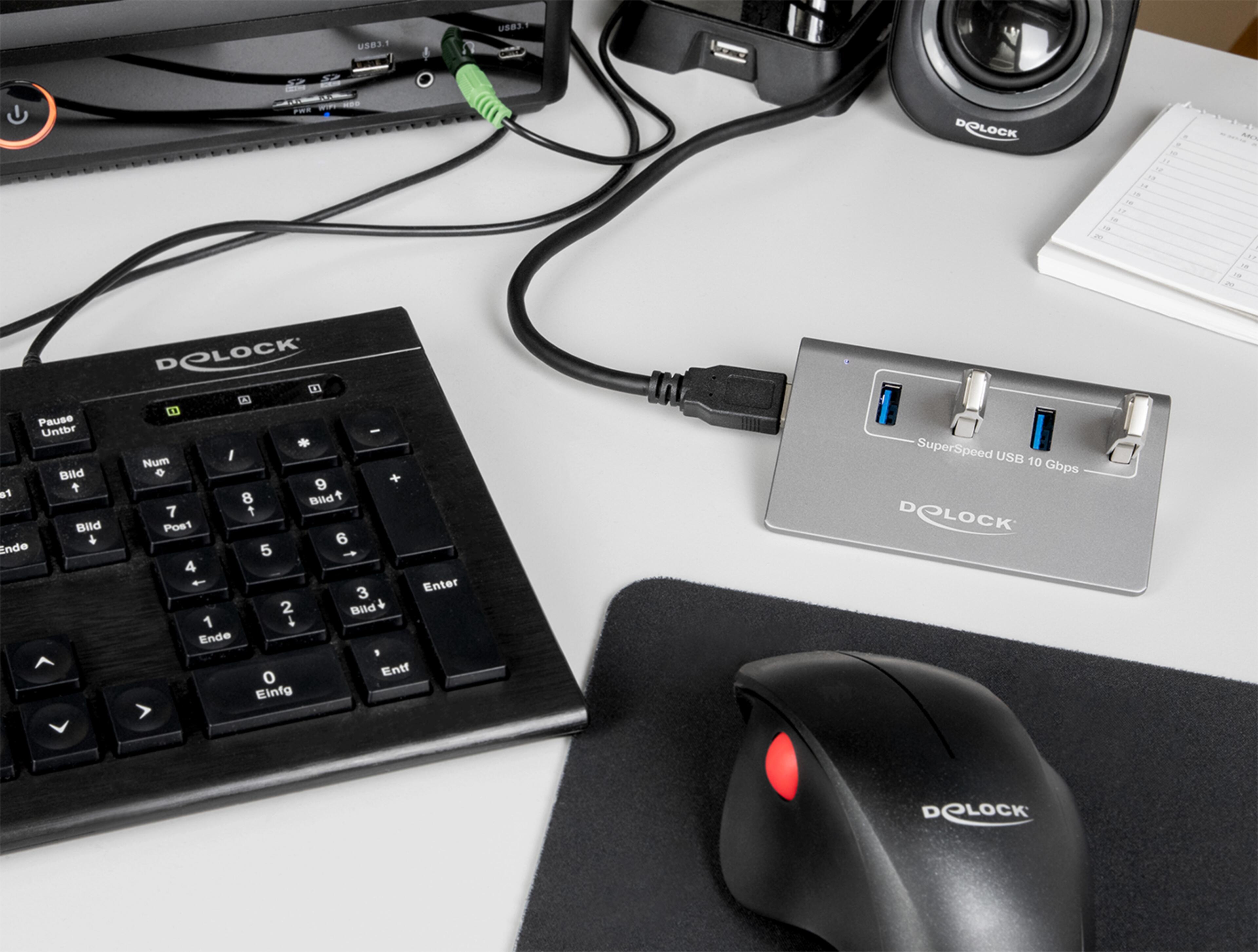 Delock USB Hub 3.1 4-port Silver