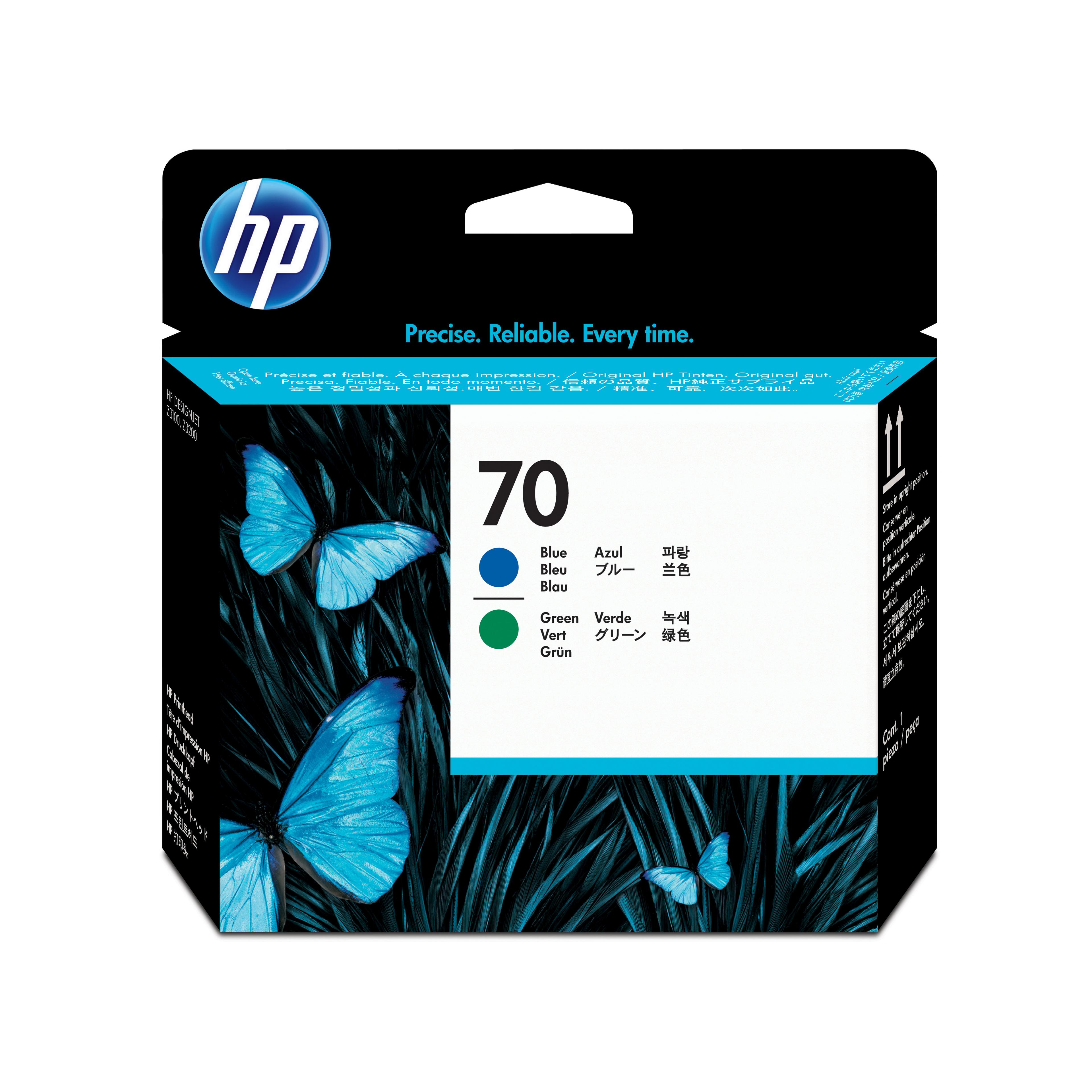 HP 70 Druckkopf blau + grün