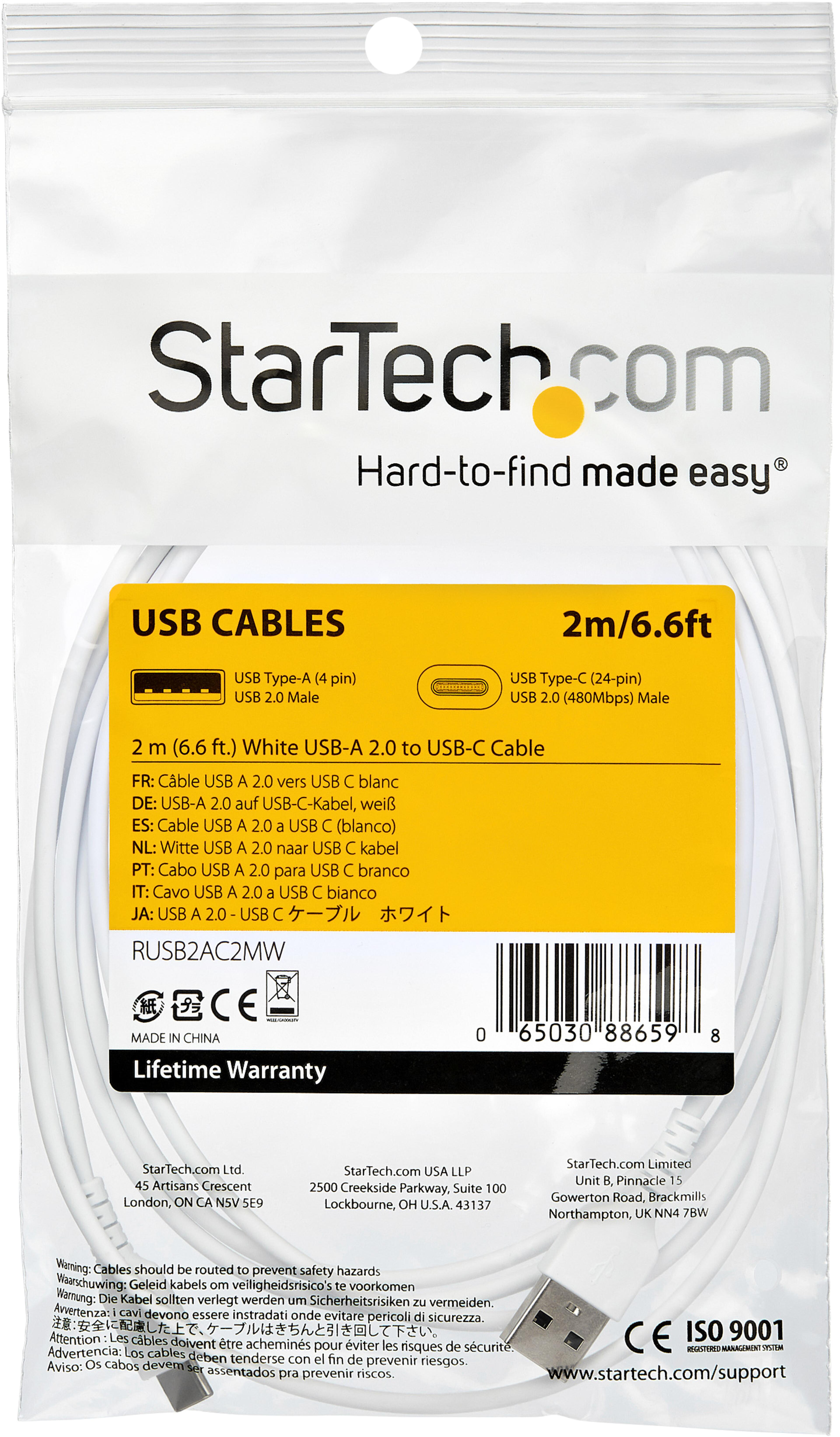 StarTech USB Typ C - A Kabel 2 m
