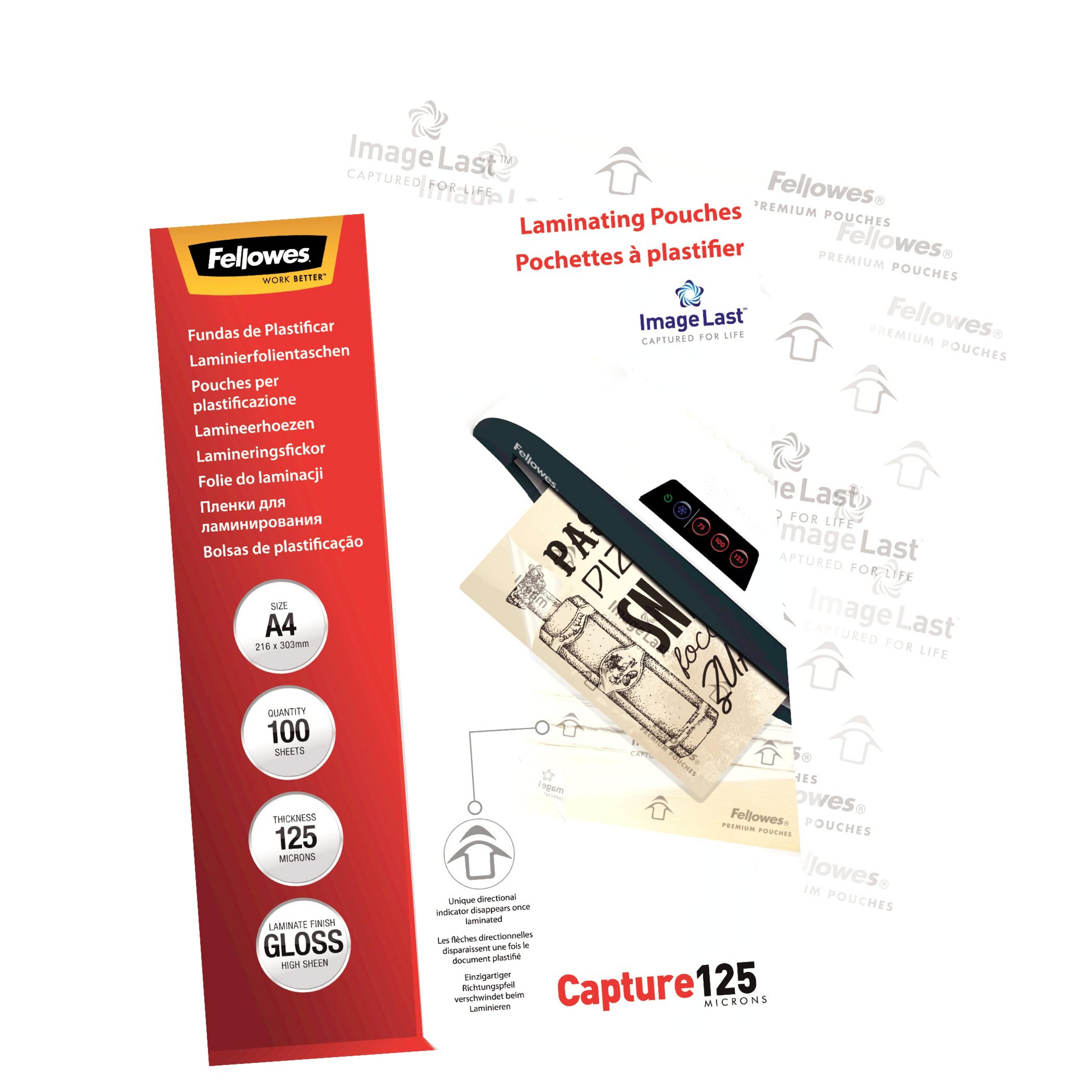 Fellowes A4 125µ Laminating Pouches x100