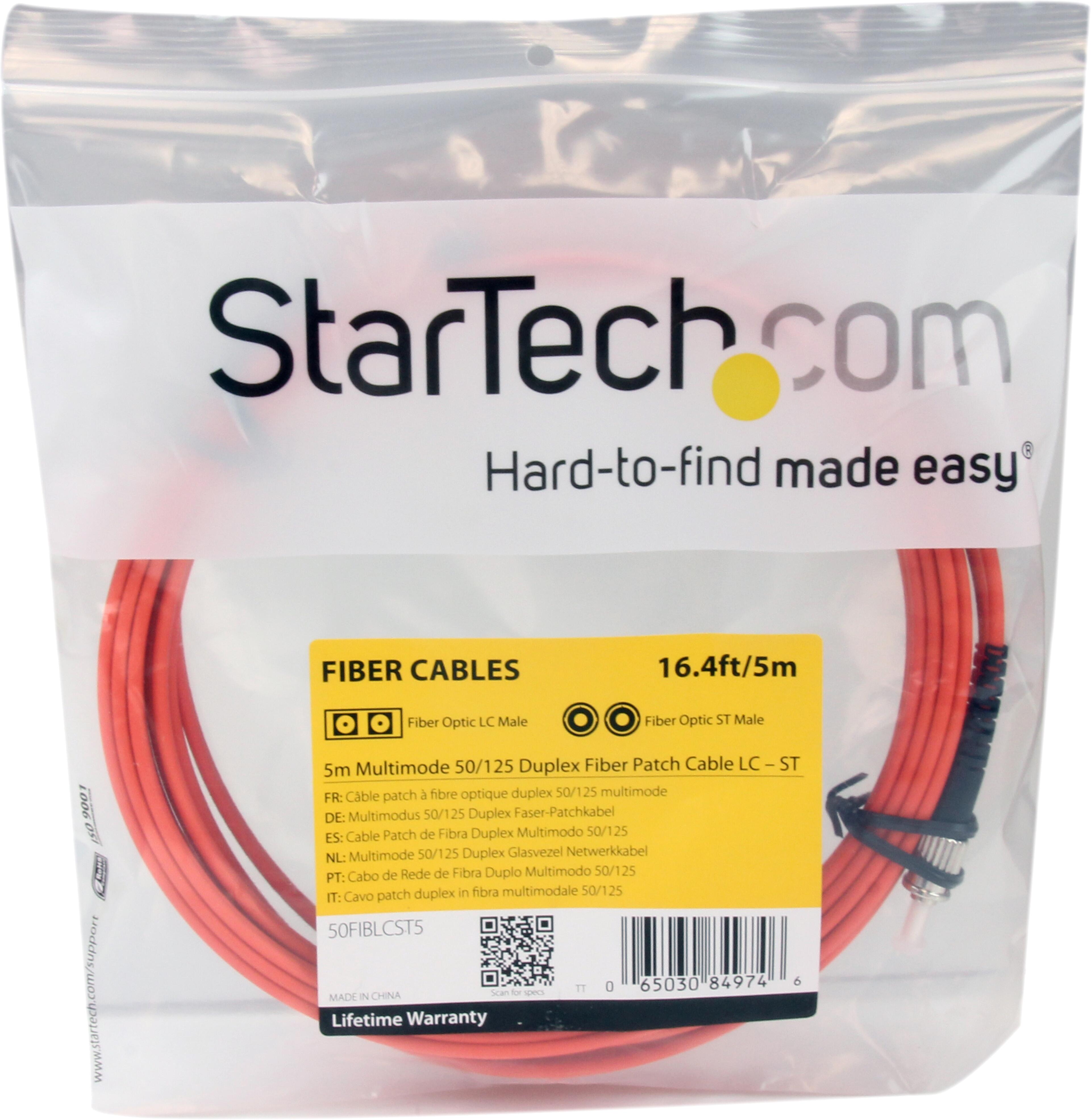 FO Duplex Patch Cable LC-ST 50/125µ 5m
