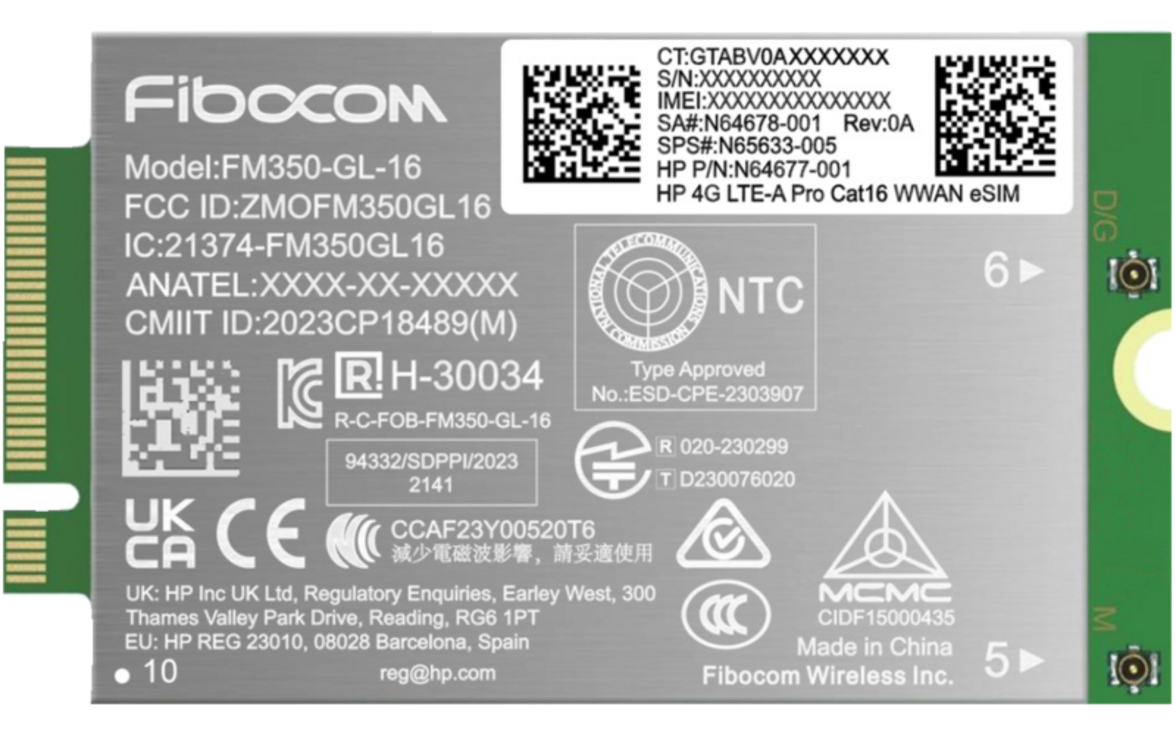 HP 4G LTE-A WWAN Module