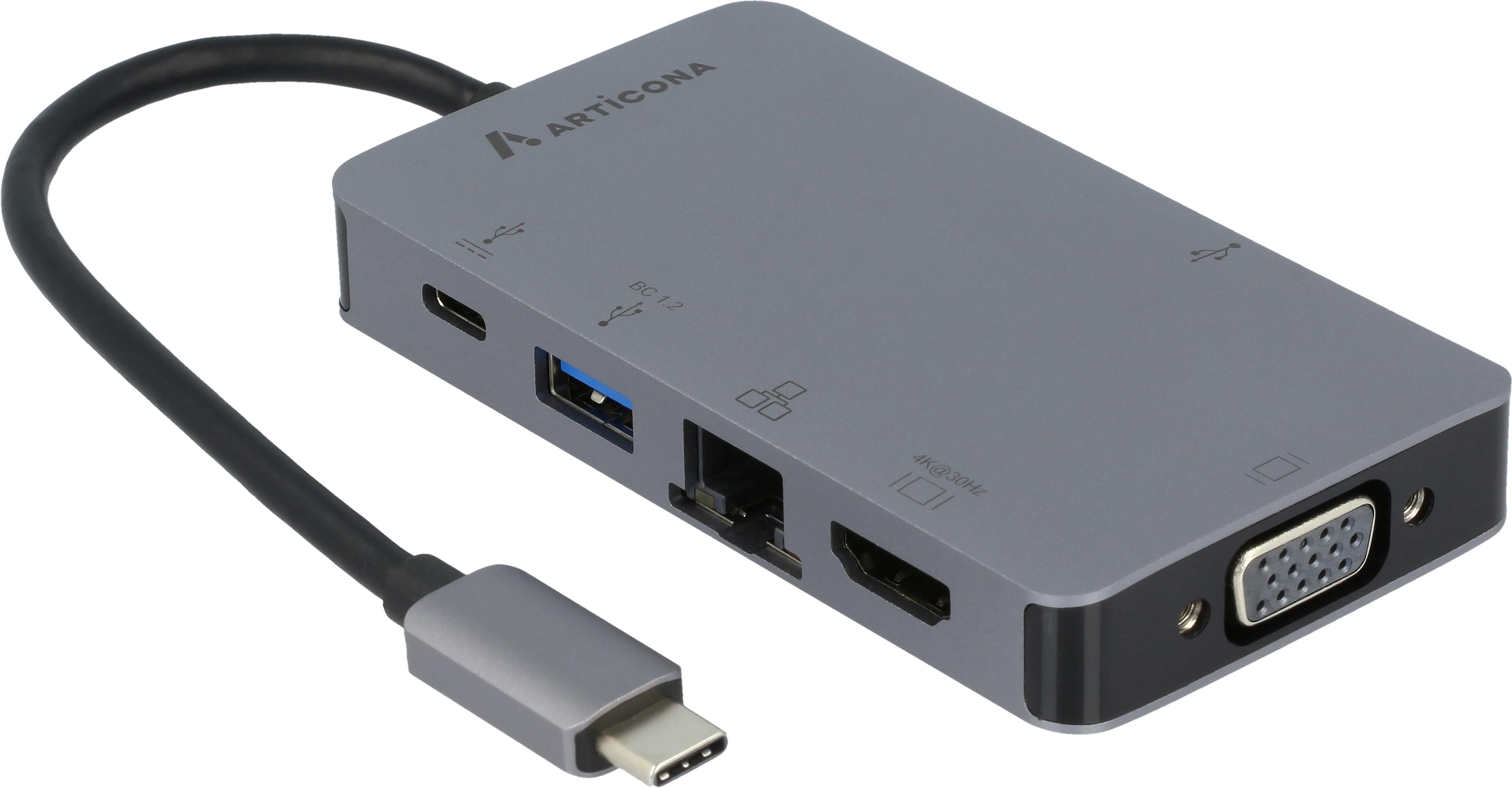 Adapter USB Type-C/m - HDMI+VGA+RJ45+USB