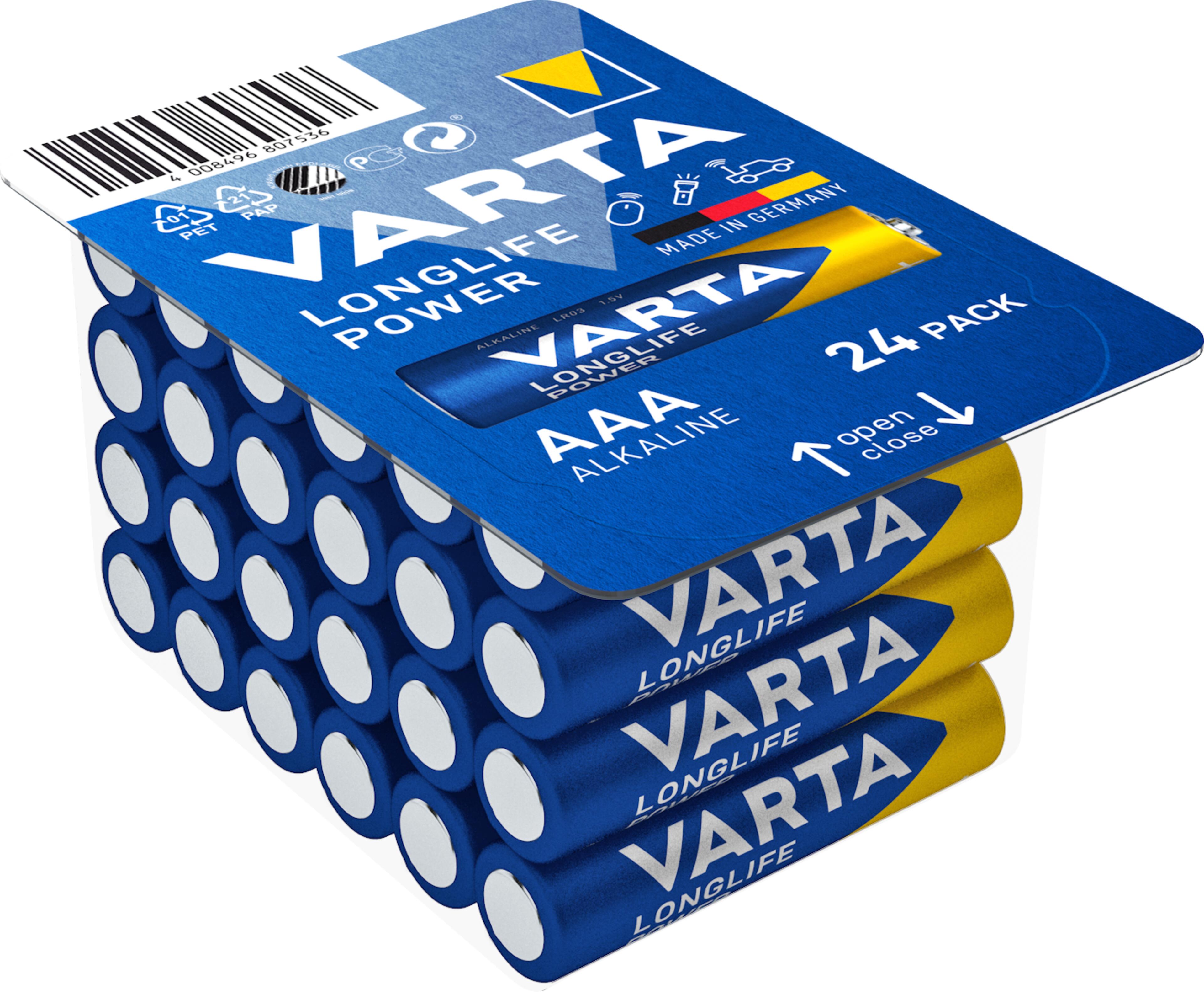 Varta Longlife Power AAA Batteries 24x