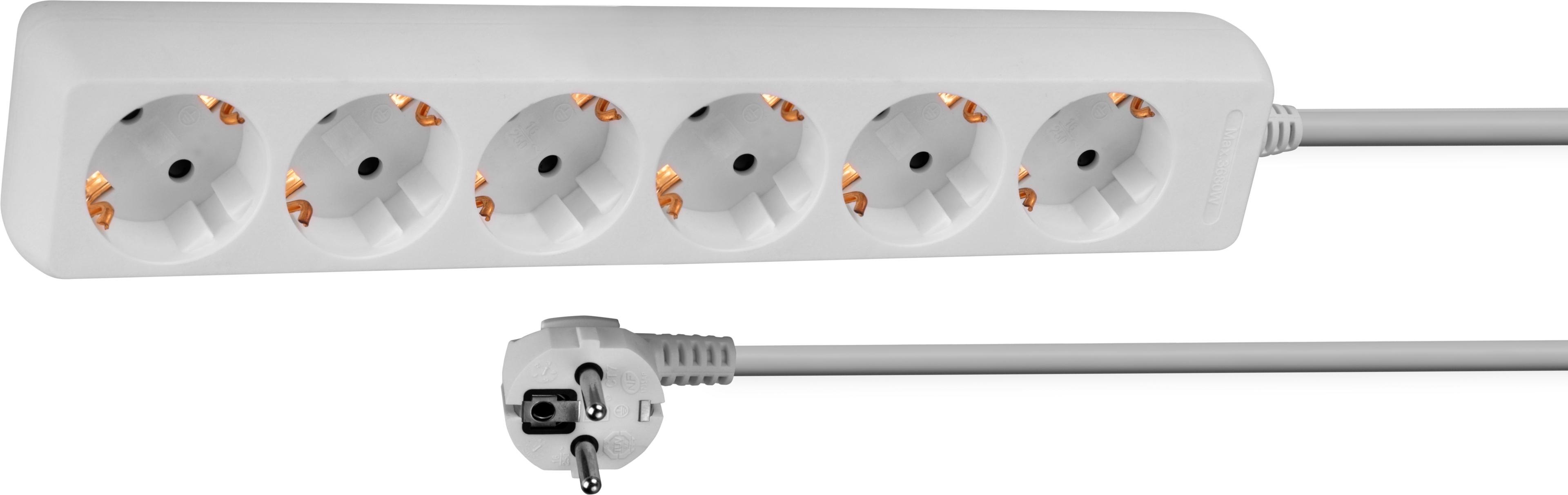Power Strip 6-way 1.4m White