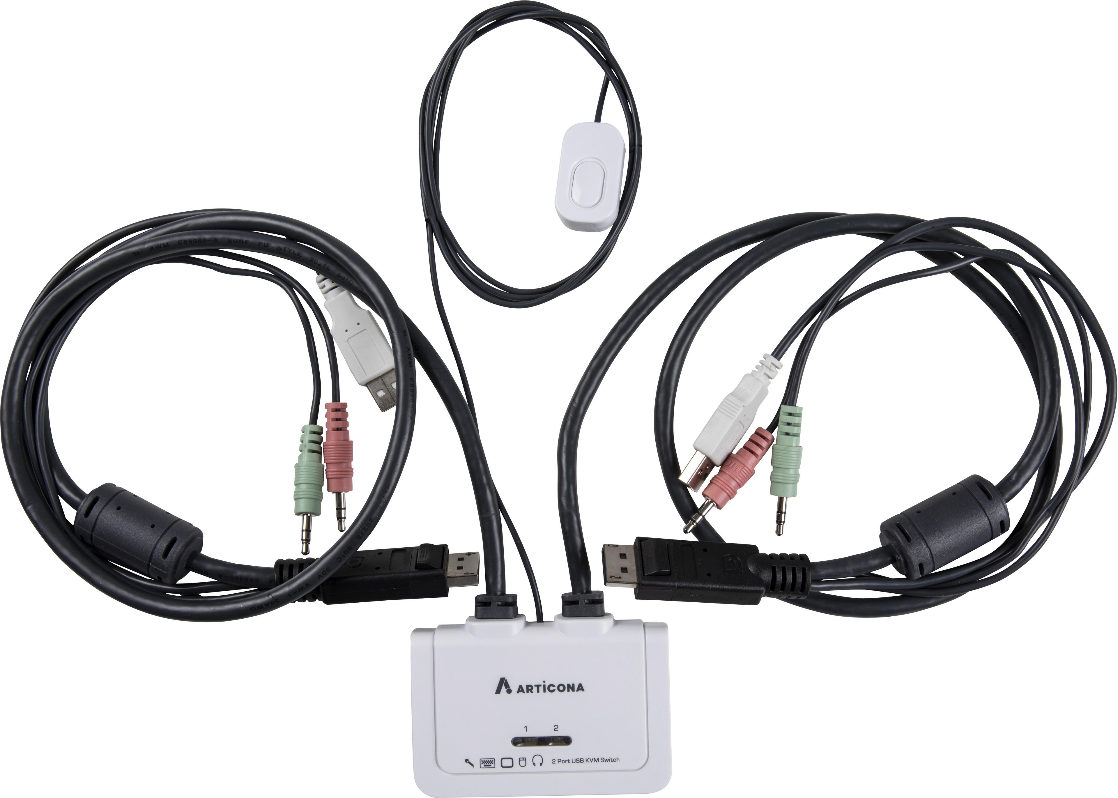 ARTICONA DisplayPort 2-Port KVM-Switch