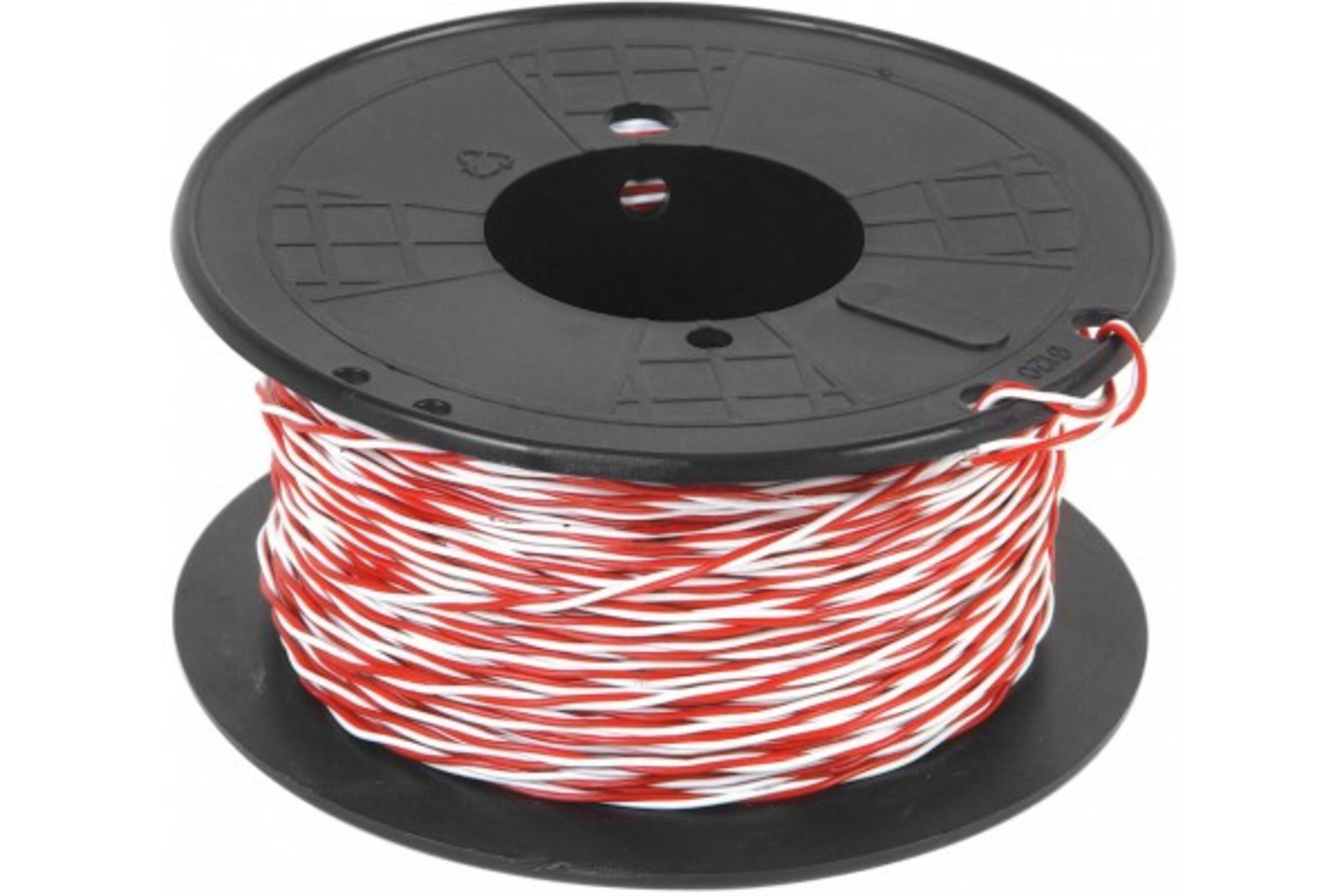 Exertis Telefonkabel weiß/rot 100m