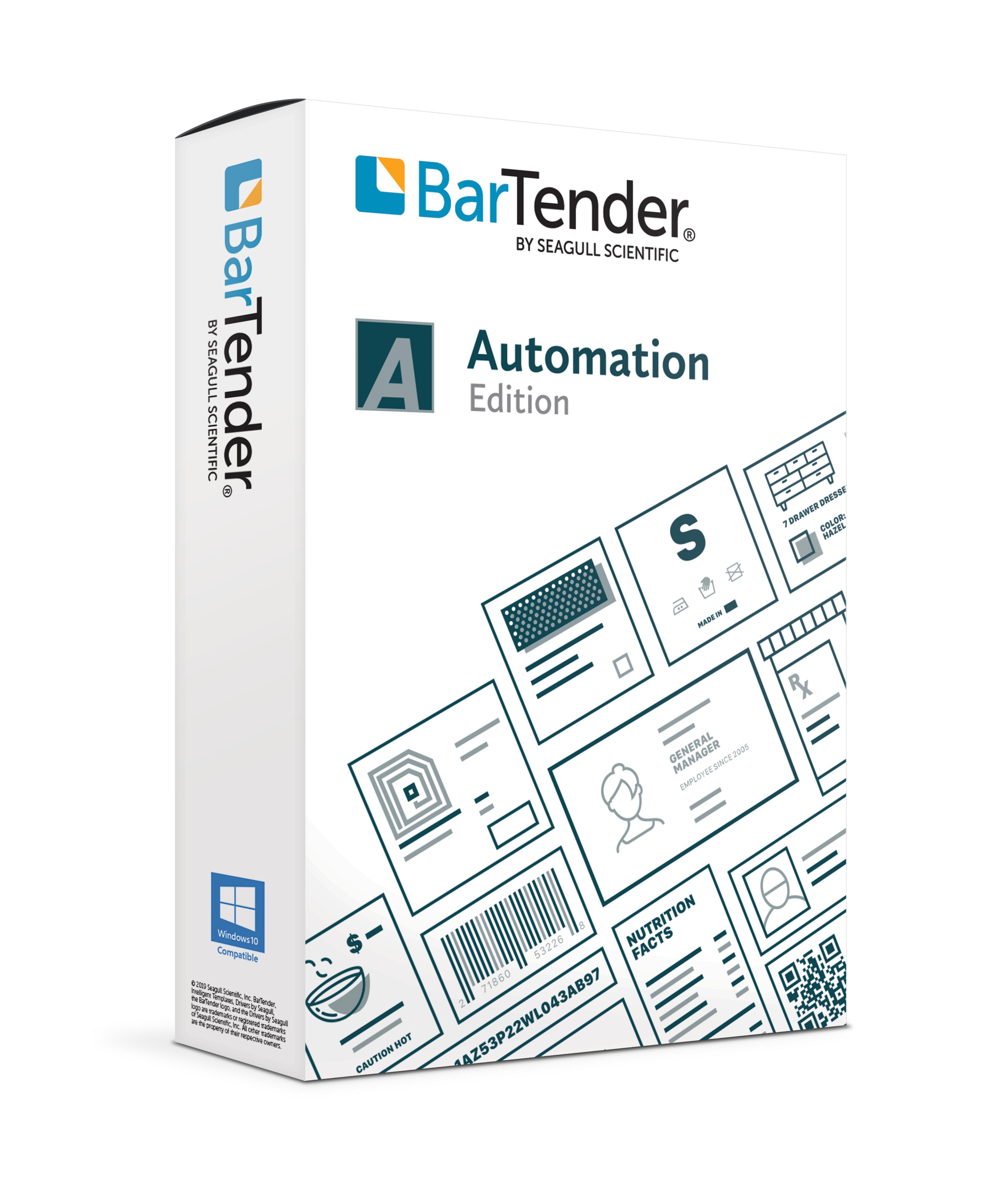 Seagull BarTender Automation Application License + 2 Printers (includes 1 Year of Standard Maintenance & Support)