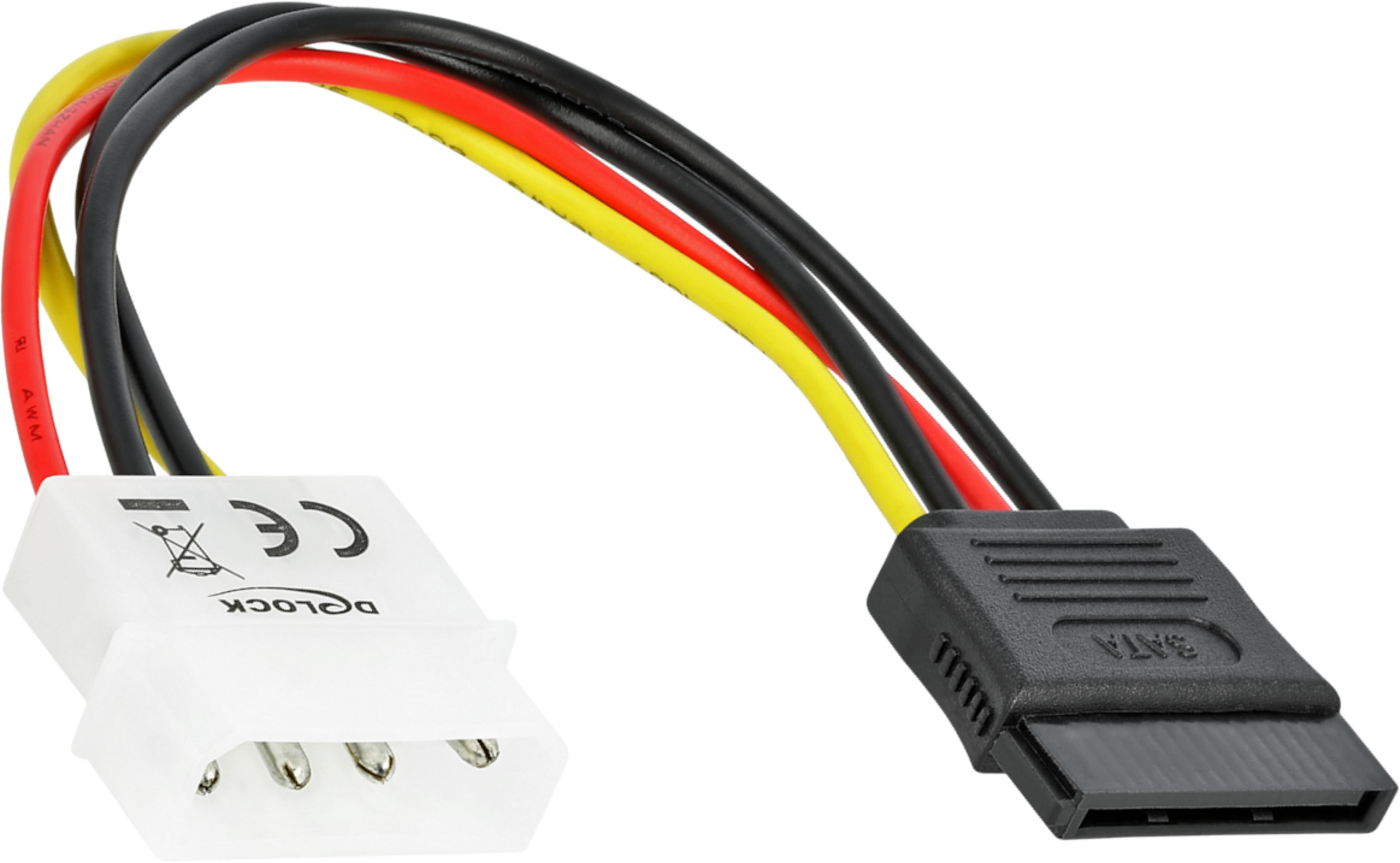 Power Adapter SATA/f - 4-pin/m 0.12m