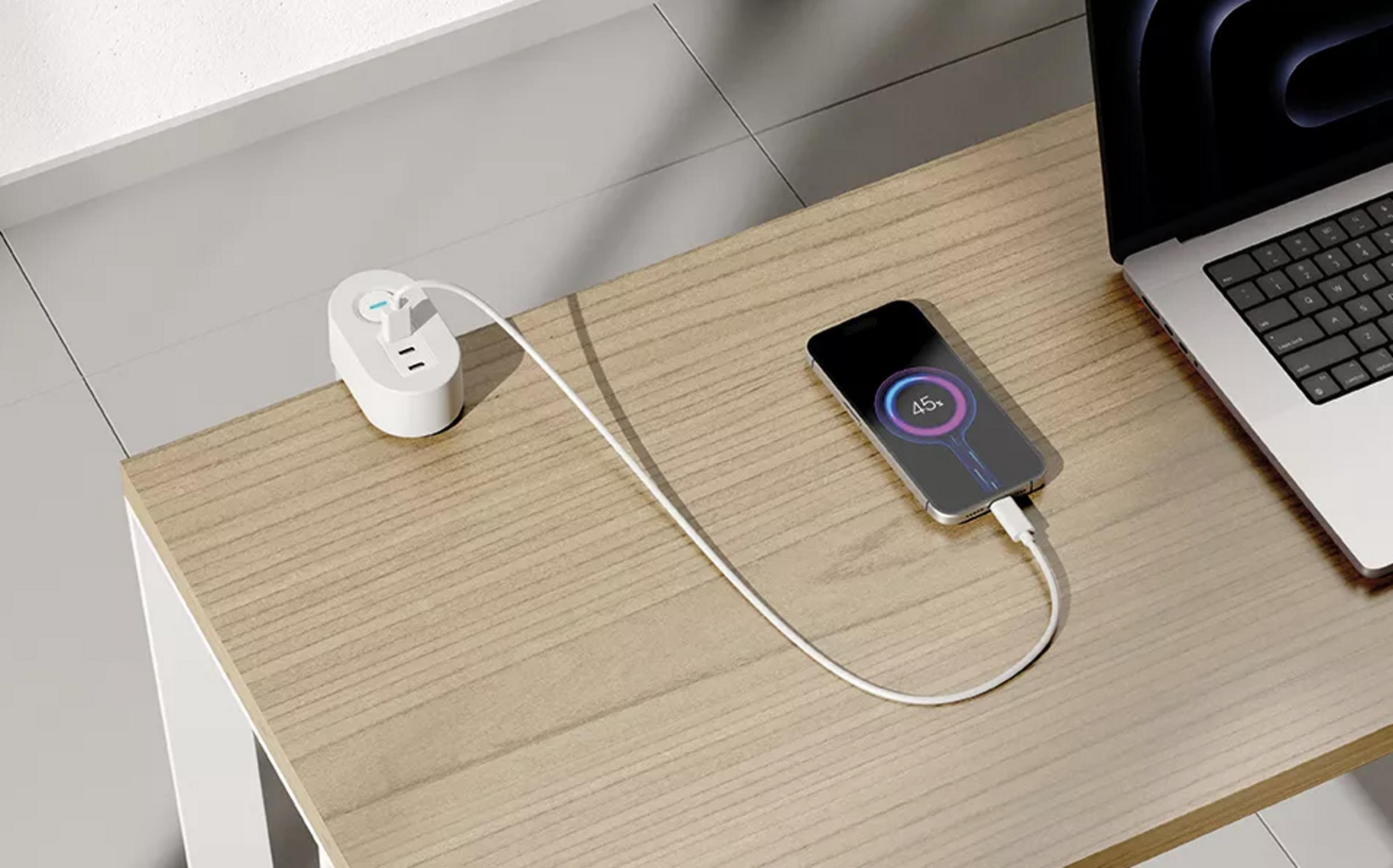 Neomounts 3-way USB Desk Socket White