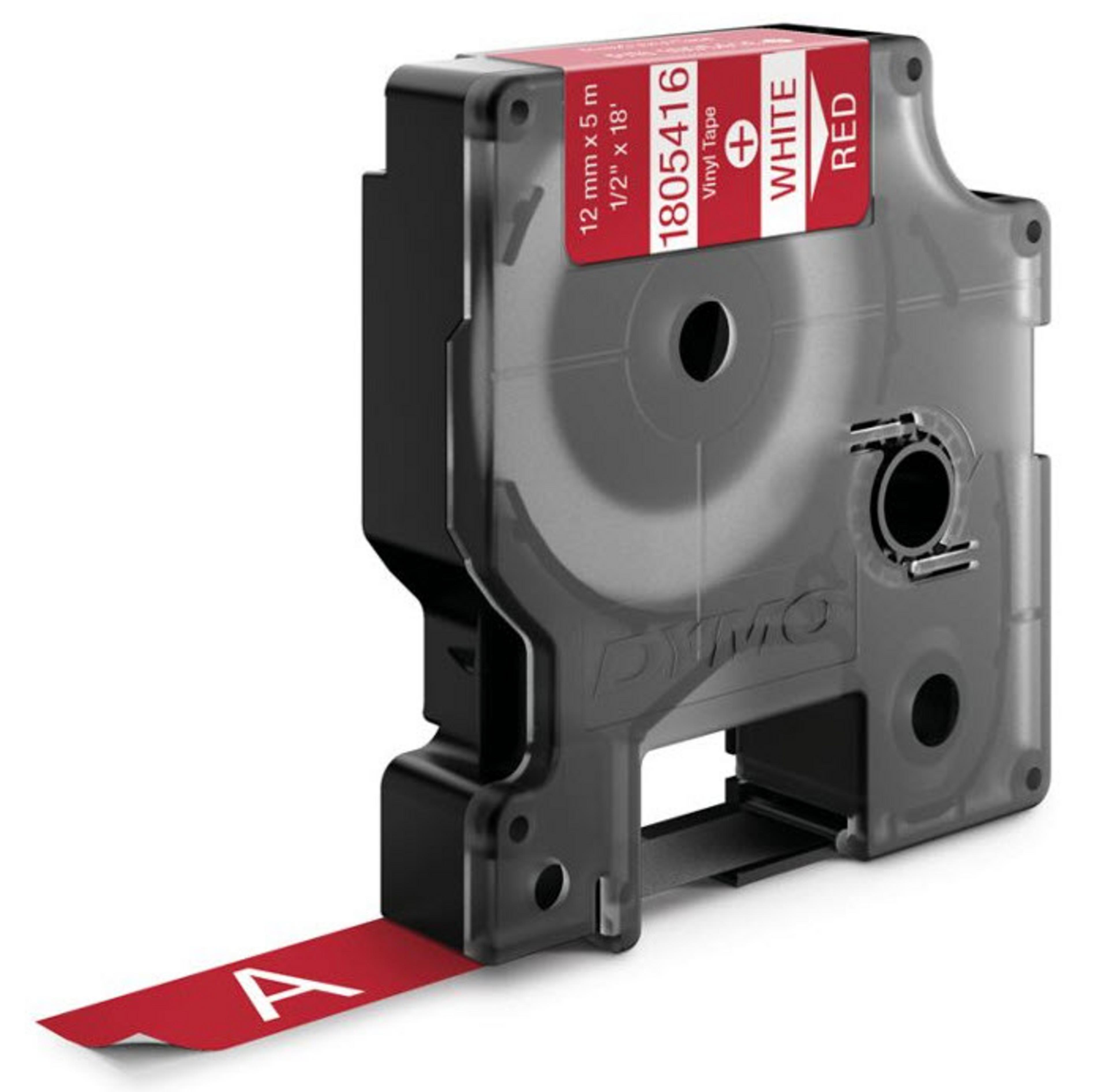 Dymo IND Vinyl Tape White/Red 12 mm