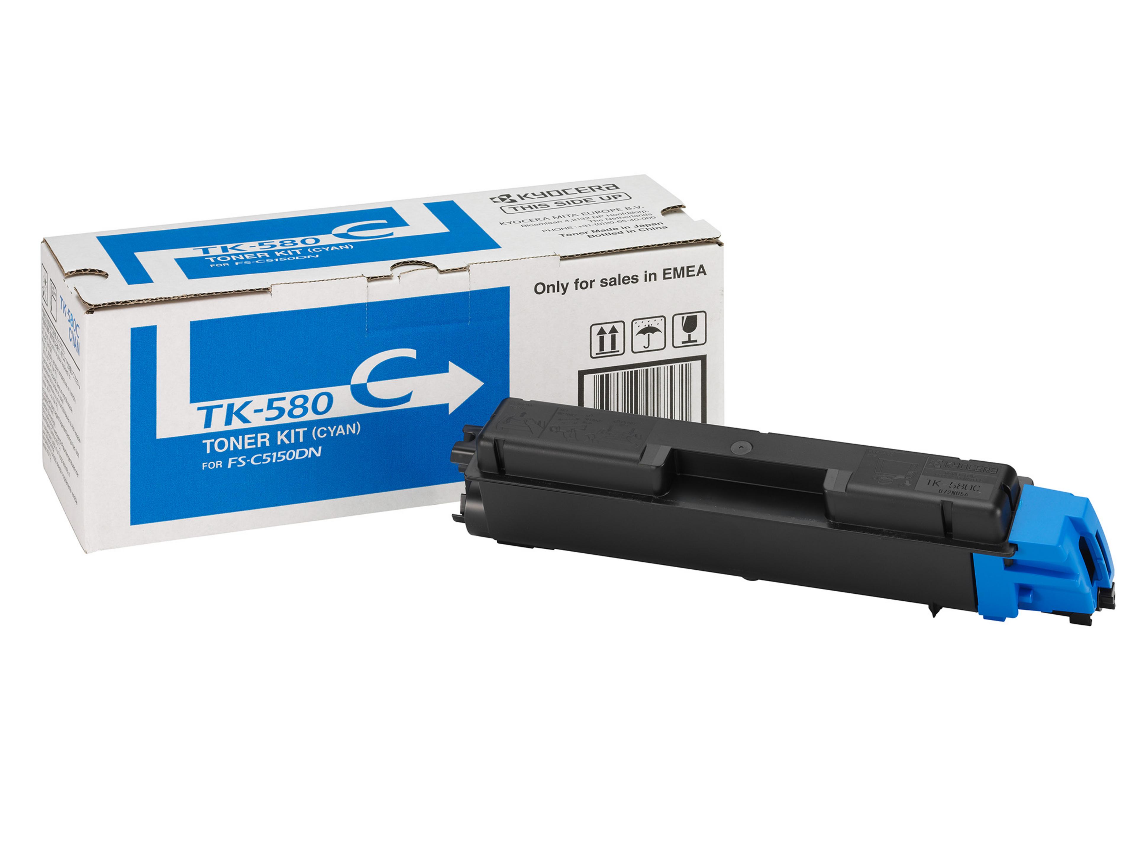 Kyocera TK-580C Toner Kit, Cyan