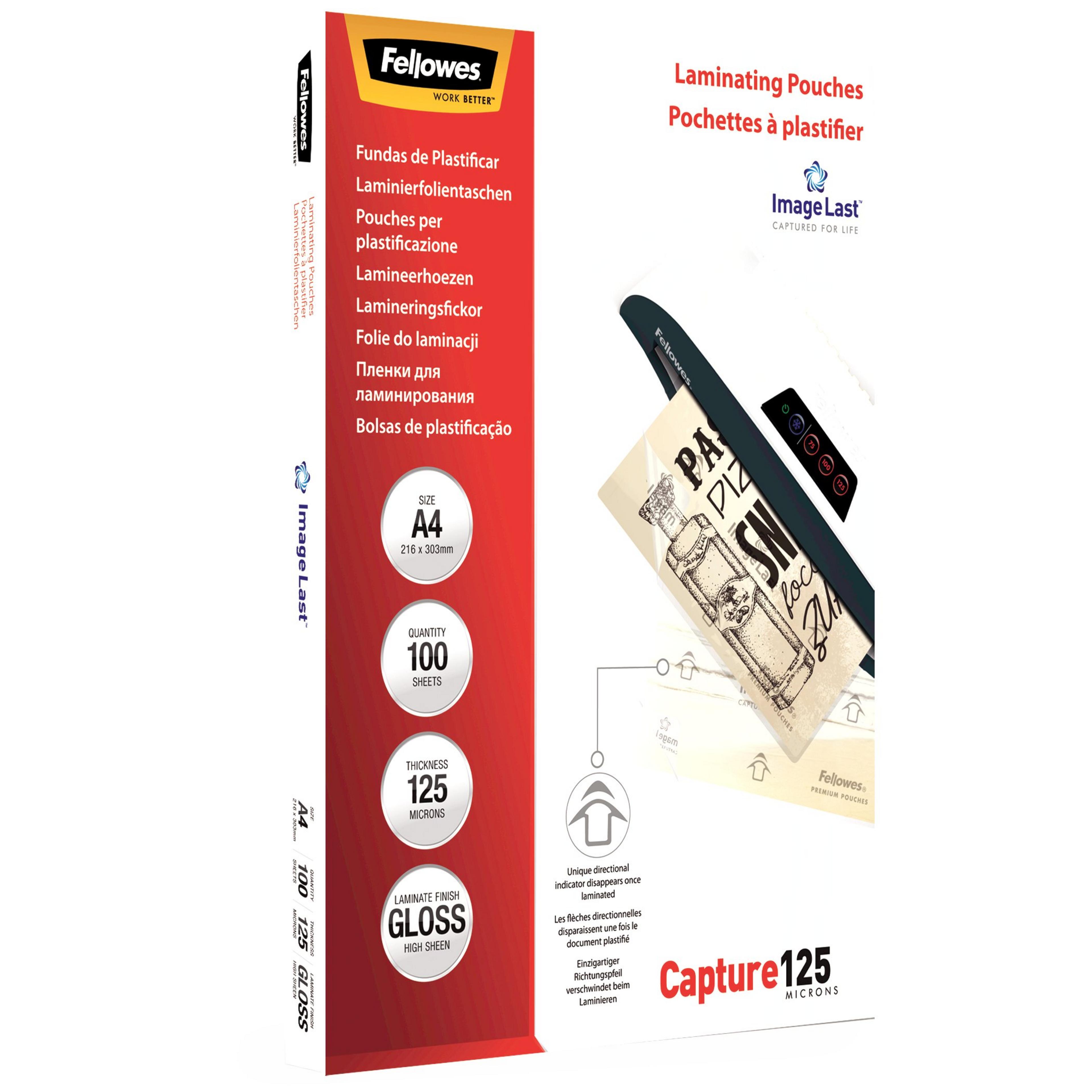 Fellowes A4 125µ Laminating Pouches x100